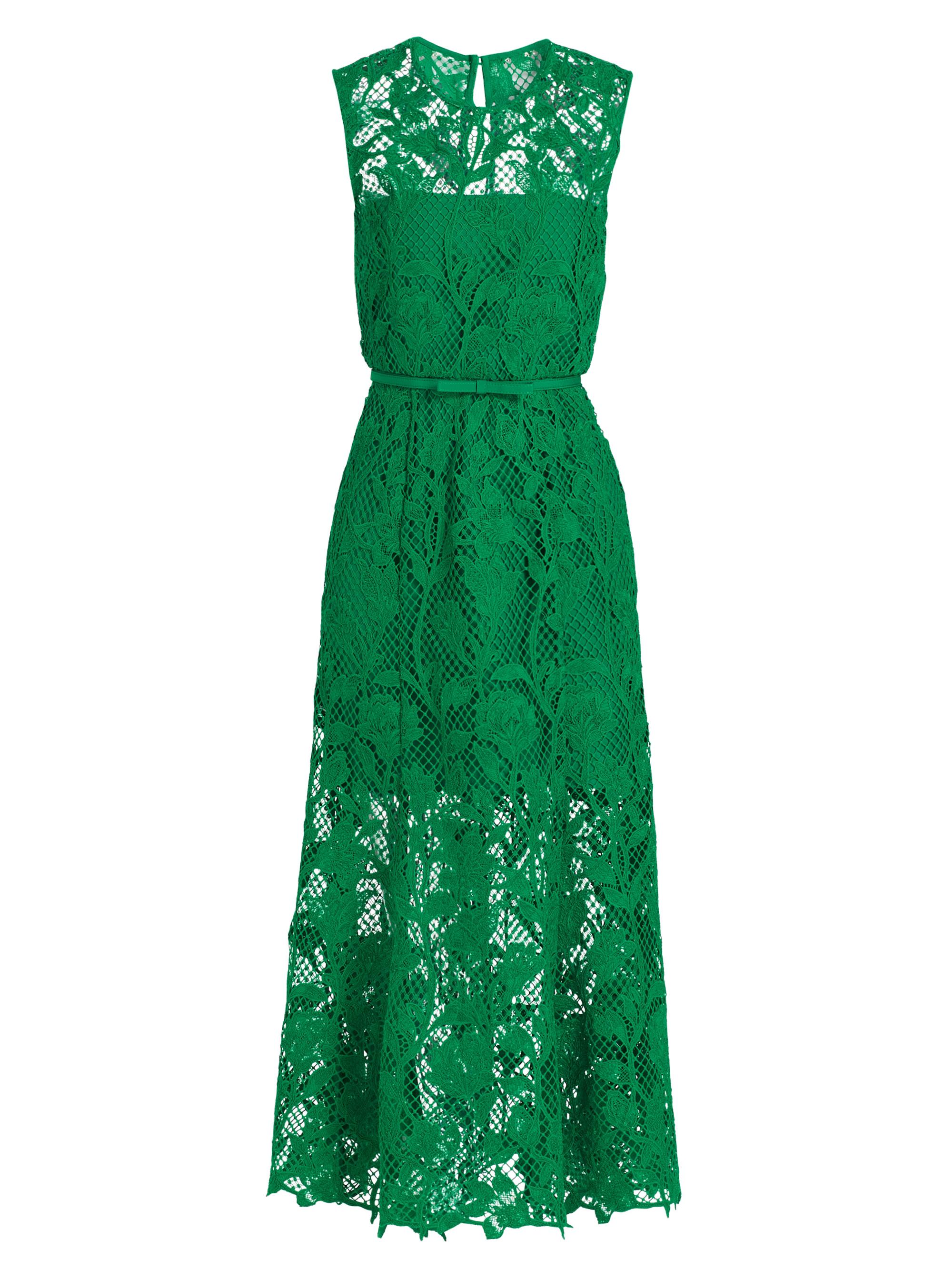 Self-Portrait Women's Lace Sleeveless Midi-Dress - Green
