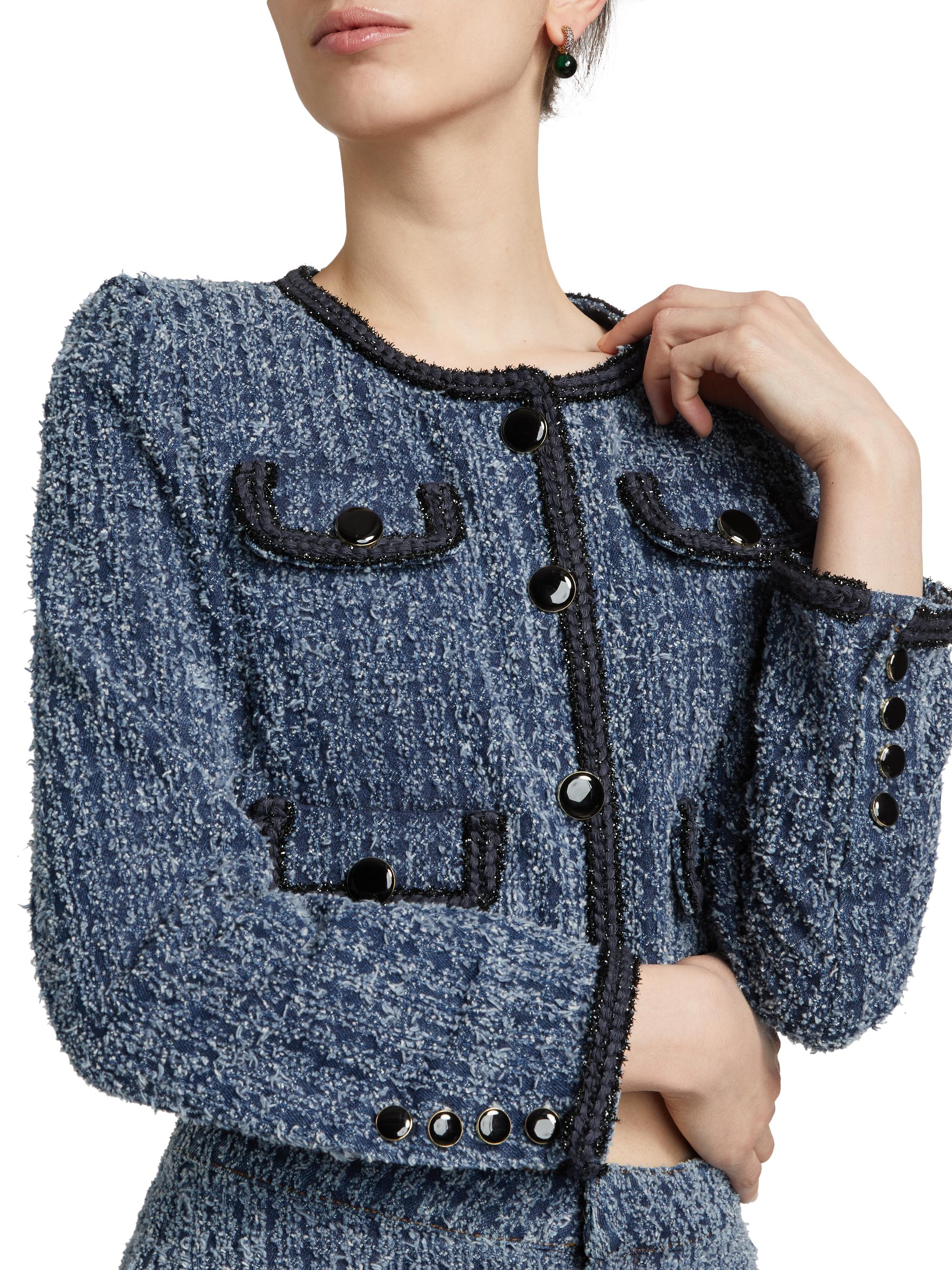 関税負担なし☆SELF PORTRAIT テクスチャードデニムジャケット 関税負担なし☆SELF PORTRAIT テクスチャードデニムジャケット