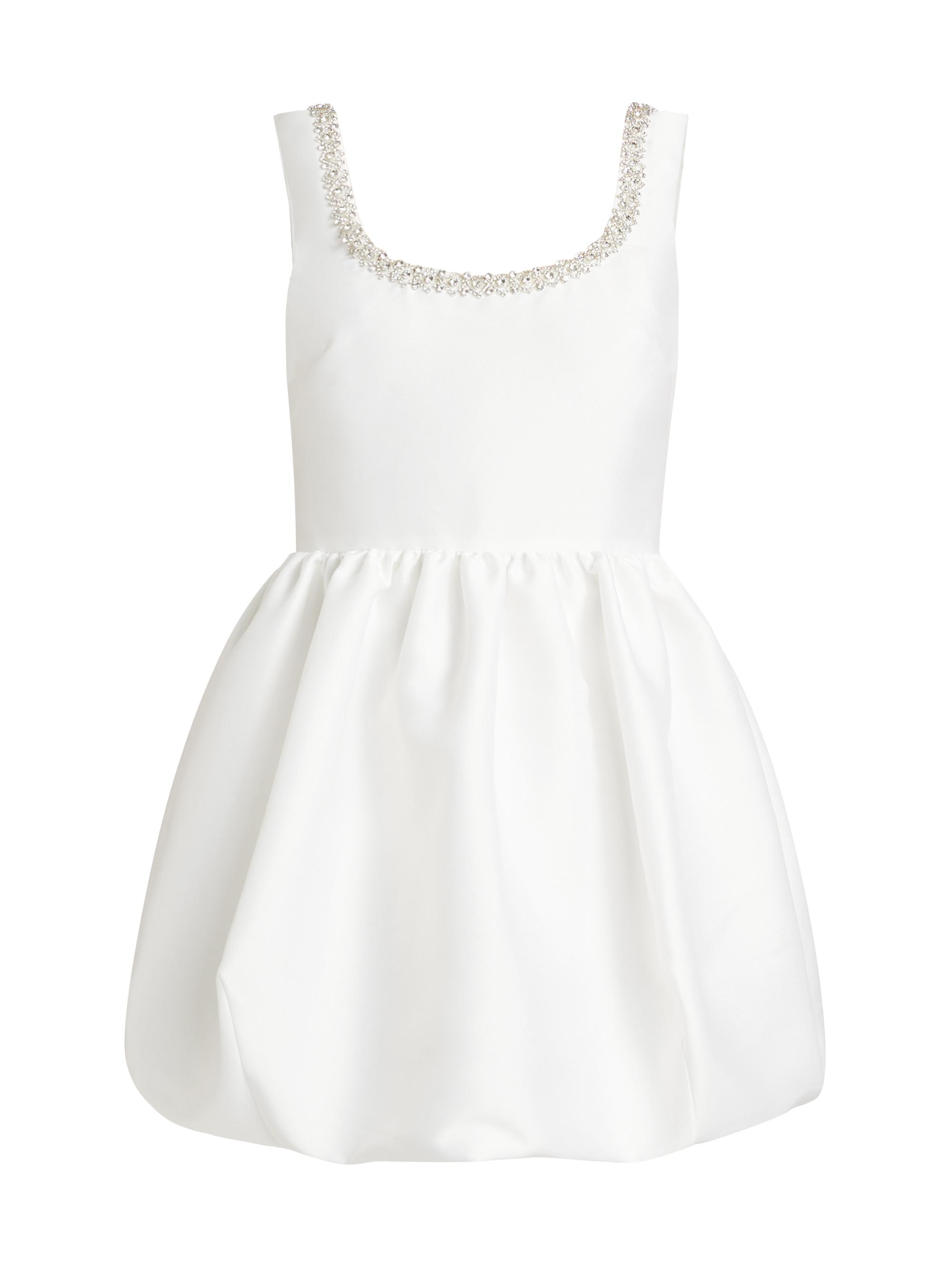Self-Portrait Women's Taffeta Embellished Minidress - White
