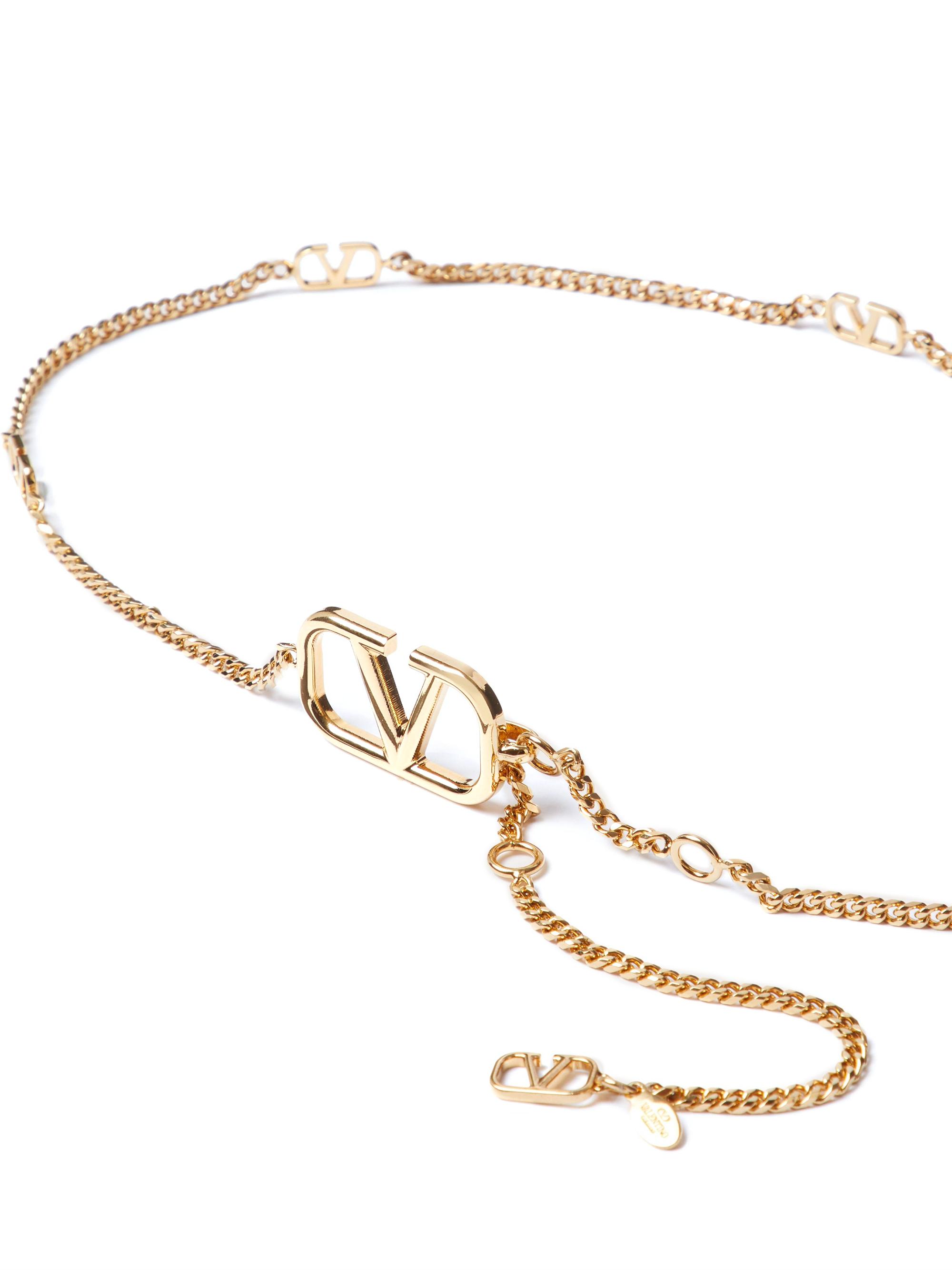【VALENTINO】チェーンベルト ロゴ ゴールド ブランド アクセサリー Vlogo Signature Chain Belt for Woman in Gold | Valentino GR