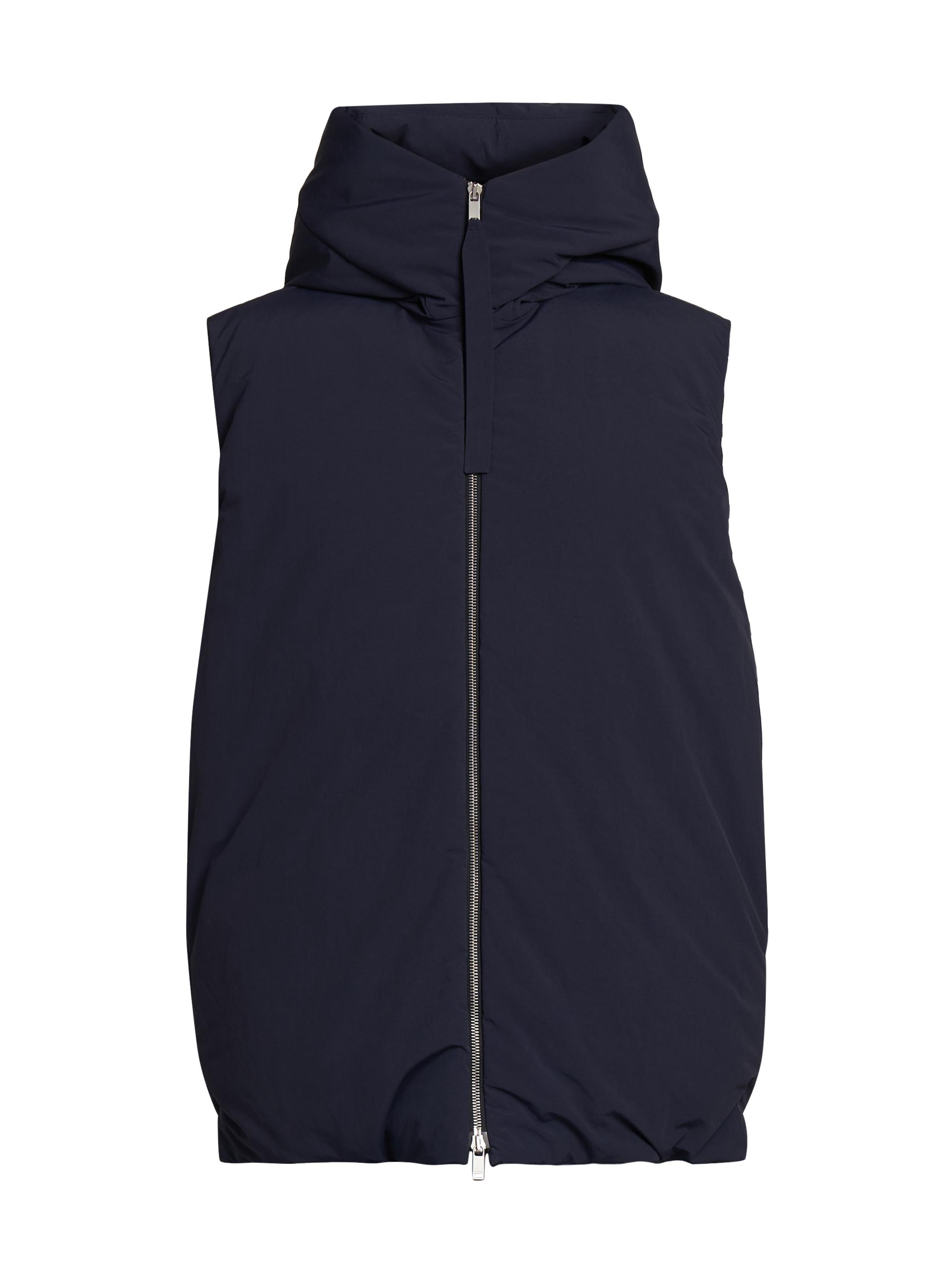 Jil Sander Women's Hooded Zip-Up Vest - Midnight