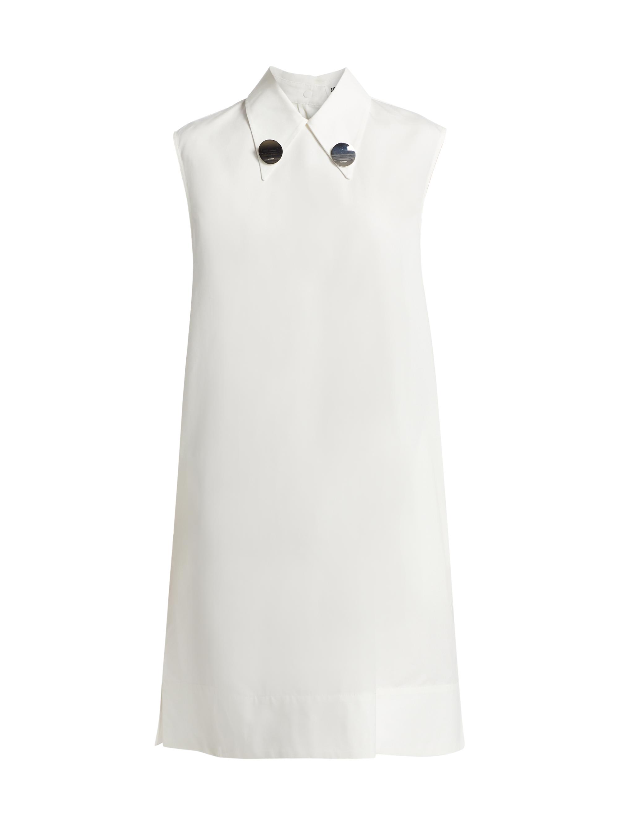 Jil Sander Women's Buttoned Collared Shift Dress - Latte