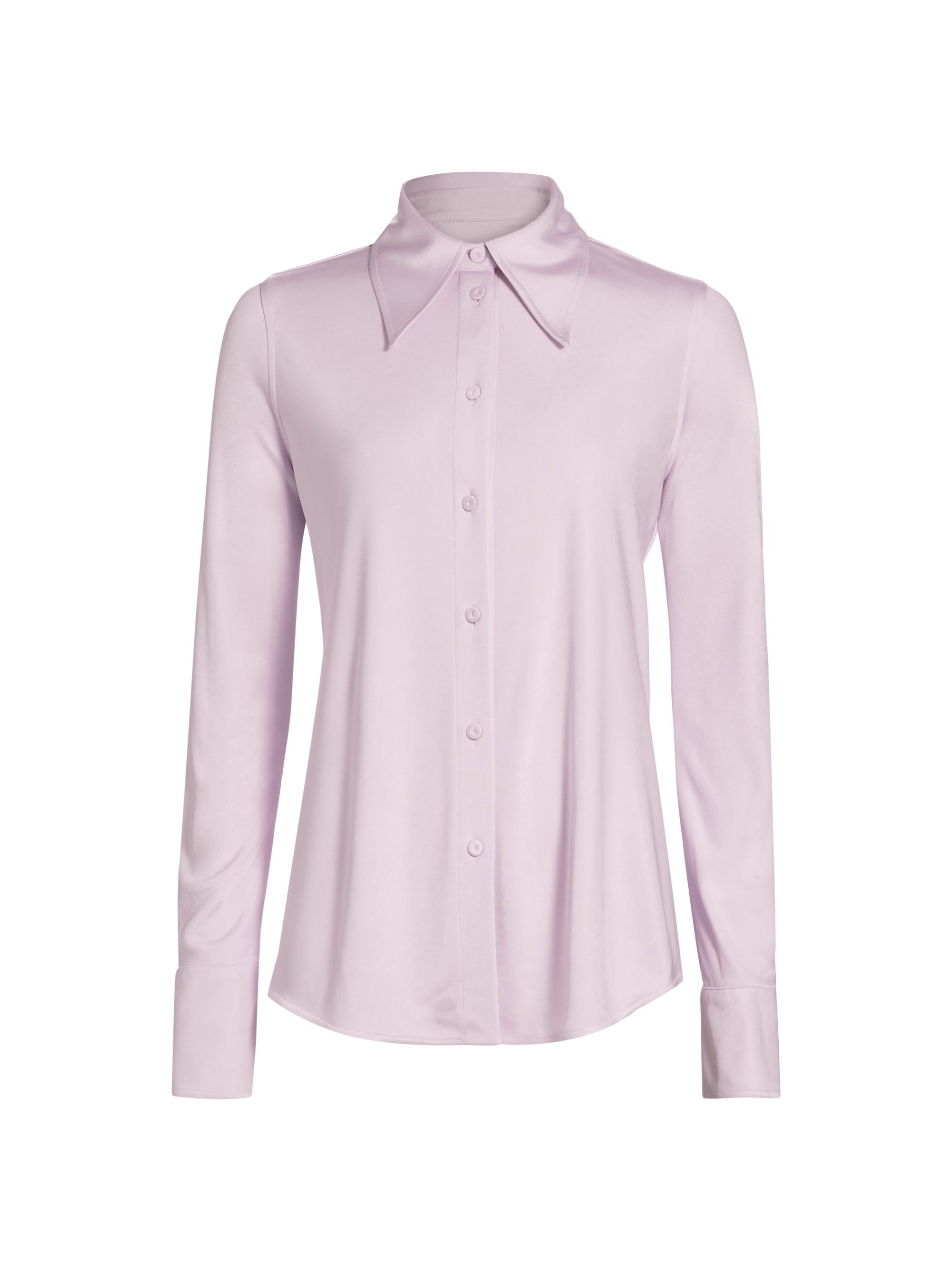Jil Sander Women's Long-Sleeve Button-Up Shirt - Lilac Sky