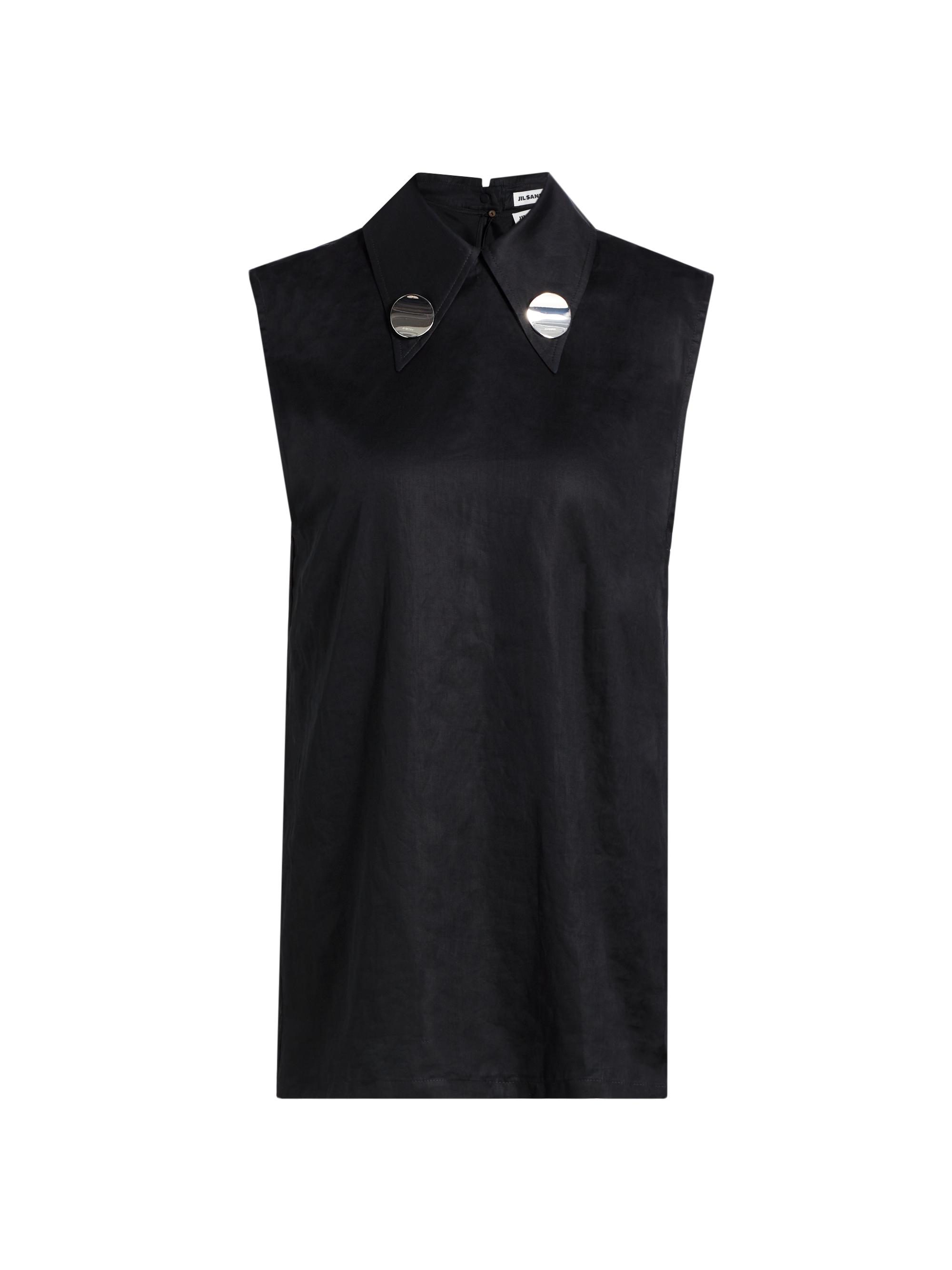 Jil Sander Women's Sleeveless Collared Top - Black