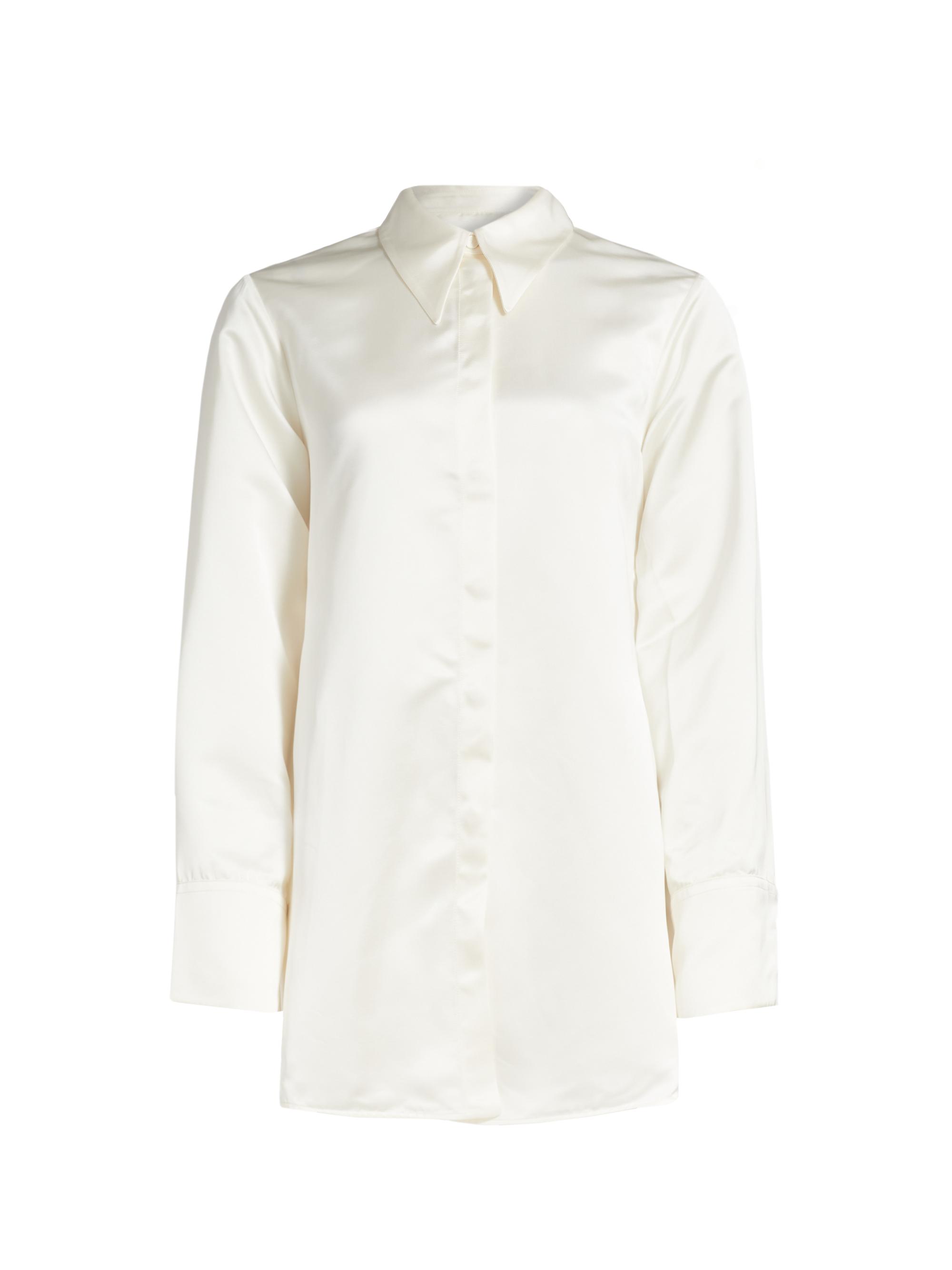 Jil Sander Women's Fluid Satin Button Blouse - Latte