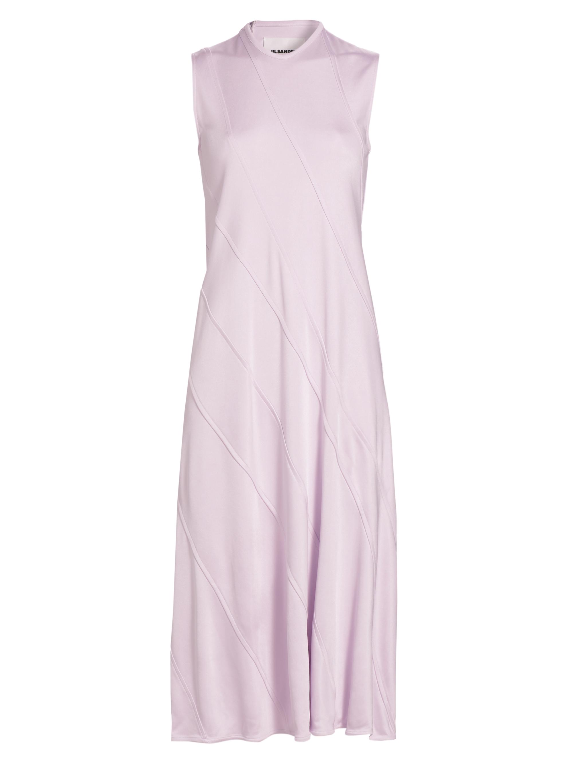 Jil Sander Women's Sleeveless Spiral-Cut Midi-Dress - Lilac Sky
