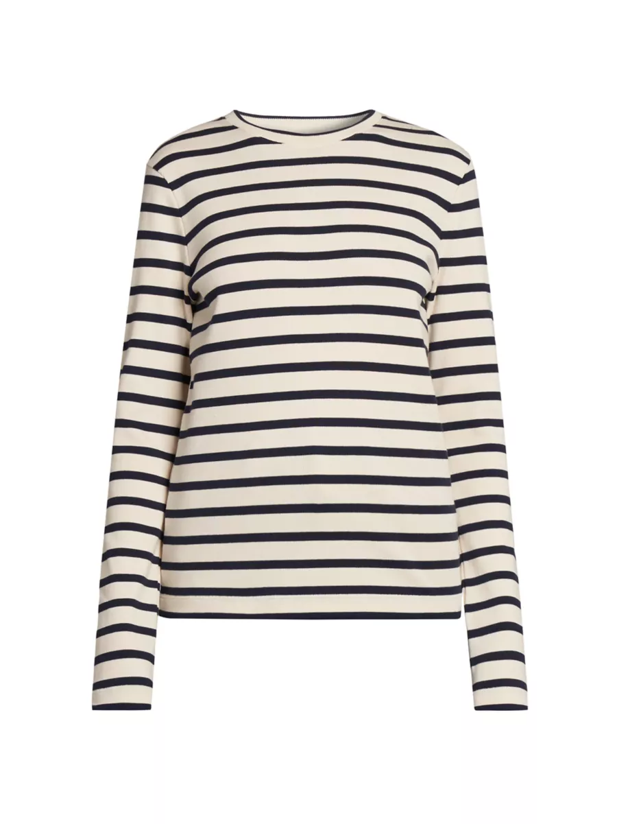 Shop Jil Sander Striped Cotton Long-Sleeve T-Shirt | Saks