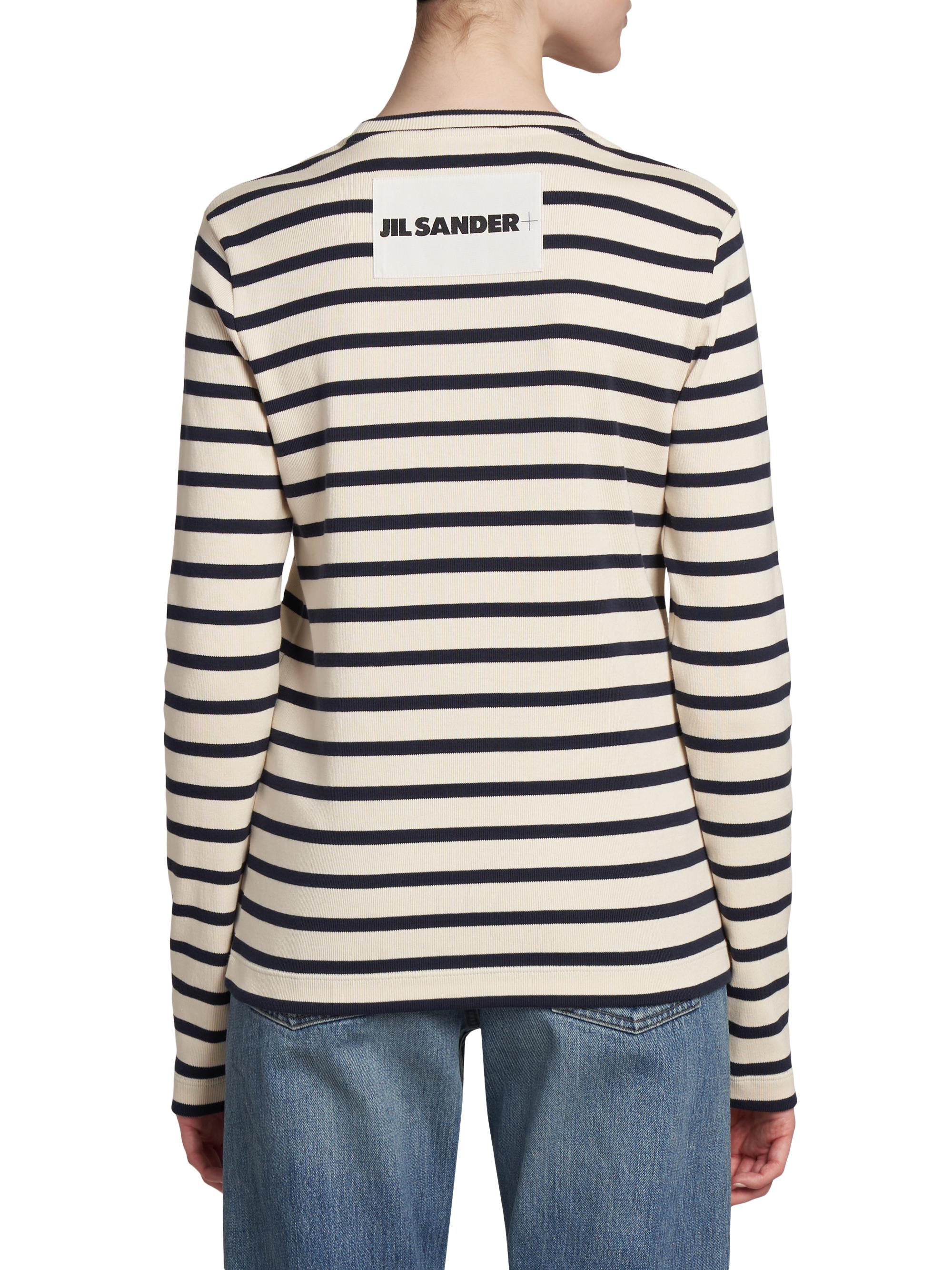 Jil Sander Striped Cotton Long-Sleeve T-Shirt | Saks Fifth Avenue