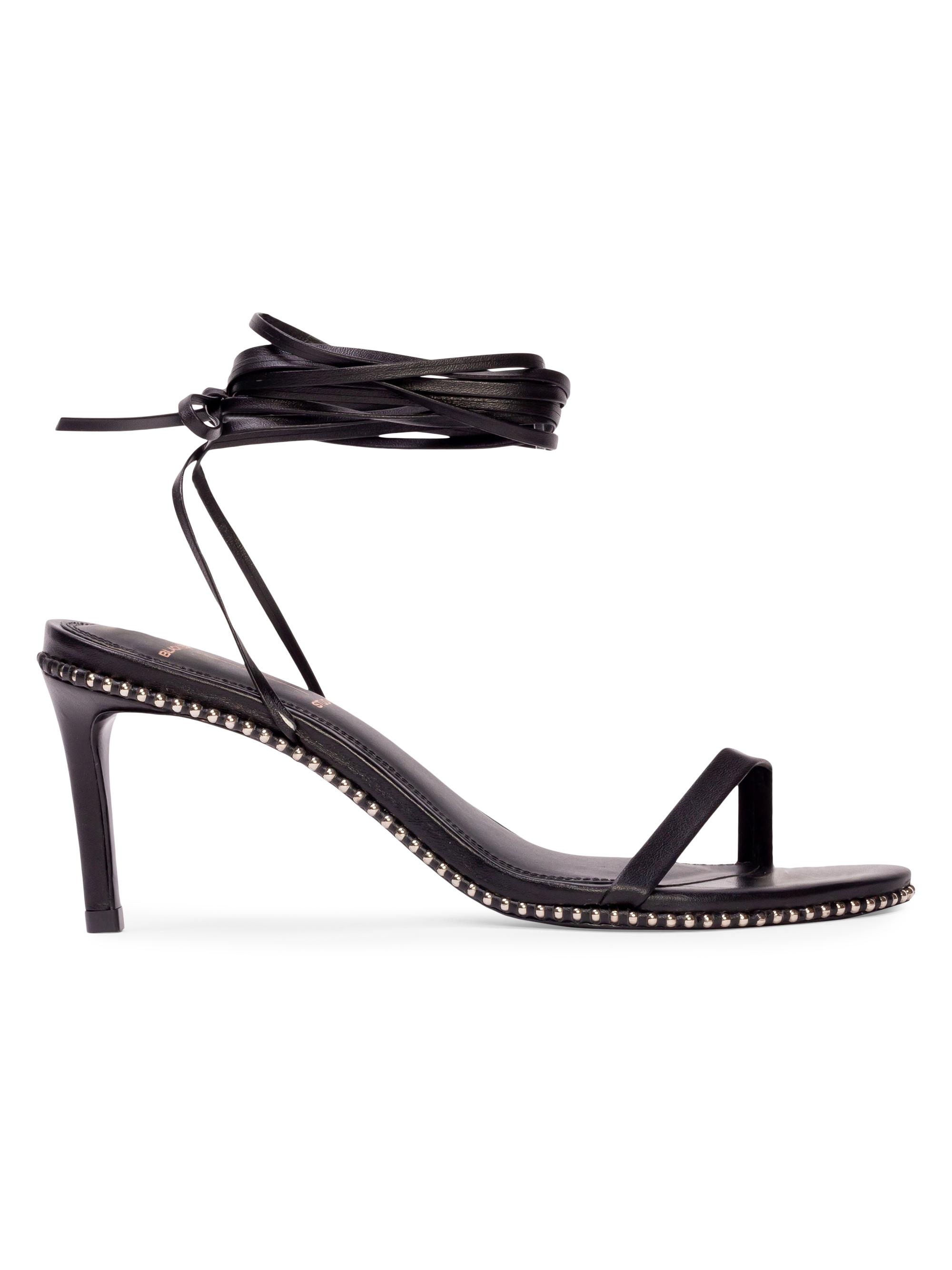 Black Suede Studio Women's Lele 65MM Mid Heel Sandals - Black