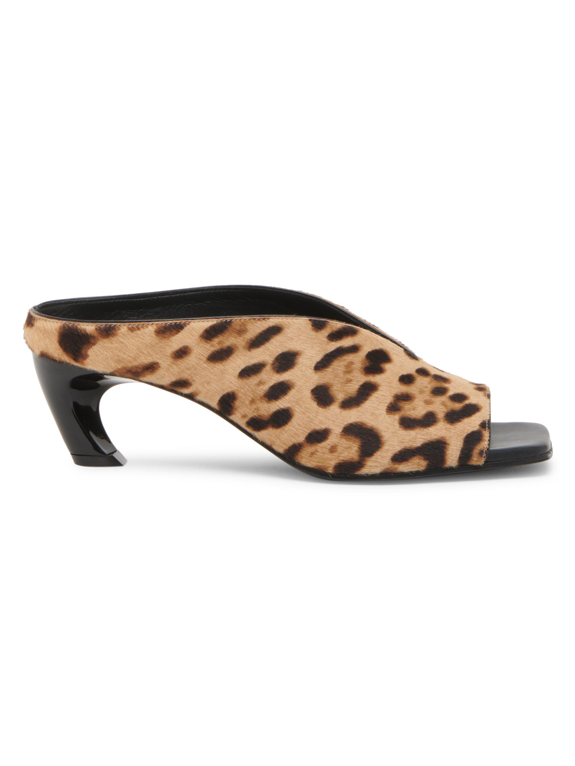 McQueen Women's Armadillo 55MM Printed Calf Hair Mules - Leopard