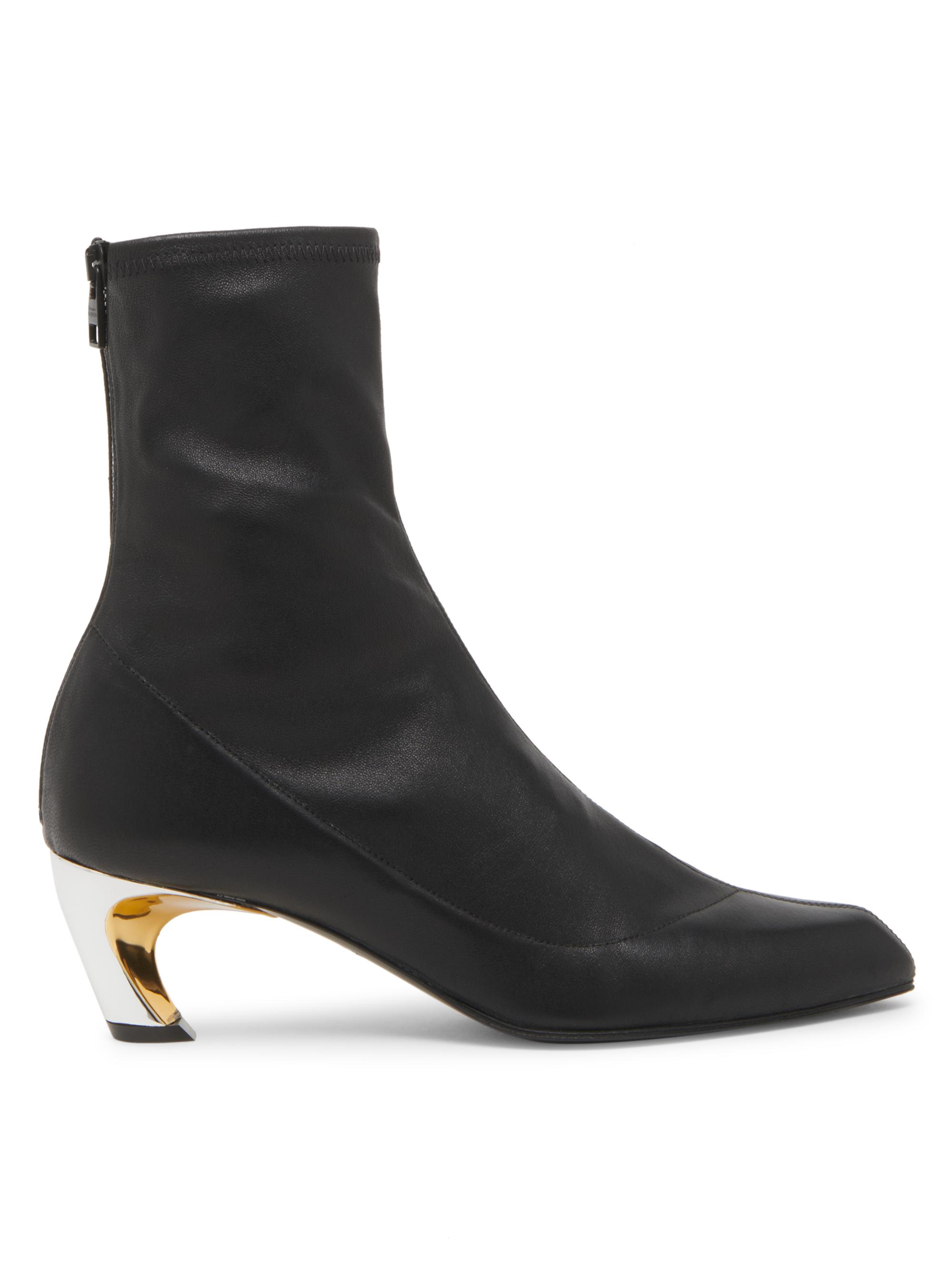 McQueen Women's Armadillo 55MM Leather Booties - Black