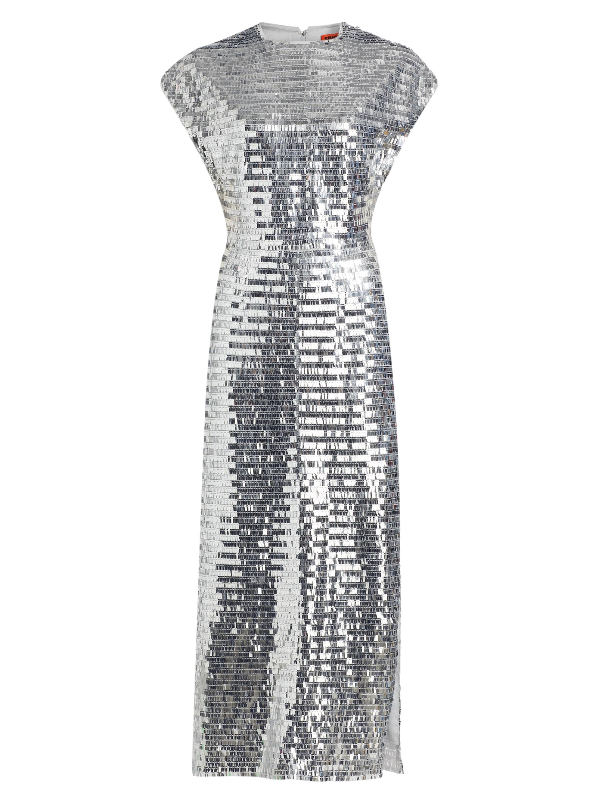Simon Miller Women's Argan Sequined Midi-Dress - Satellite Silver