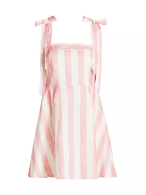 Shop If Only Studio Cabana Stripe Tie-Strap Minidress | Saks Fifth Avenue