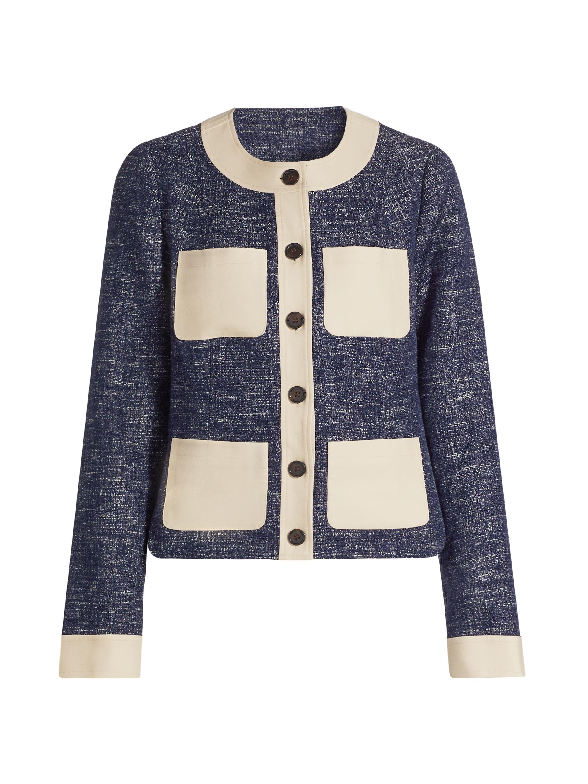 If Only Studio Women's Slub Boulcé Patch Jacket - Navy