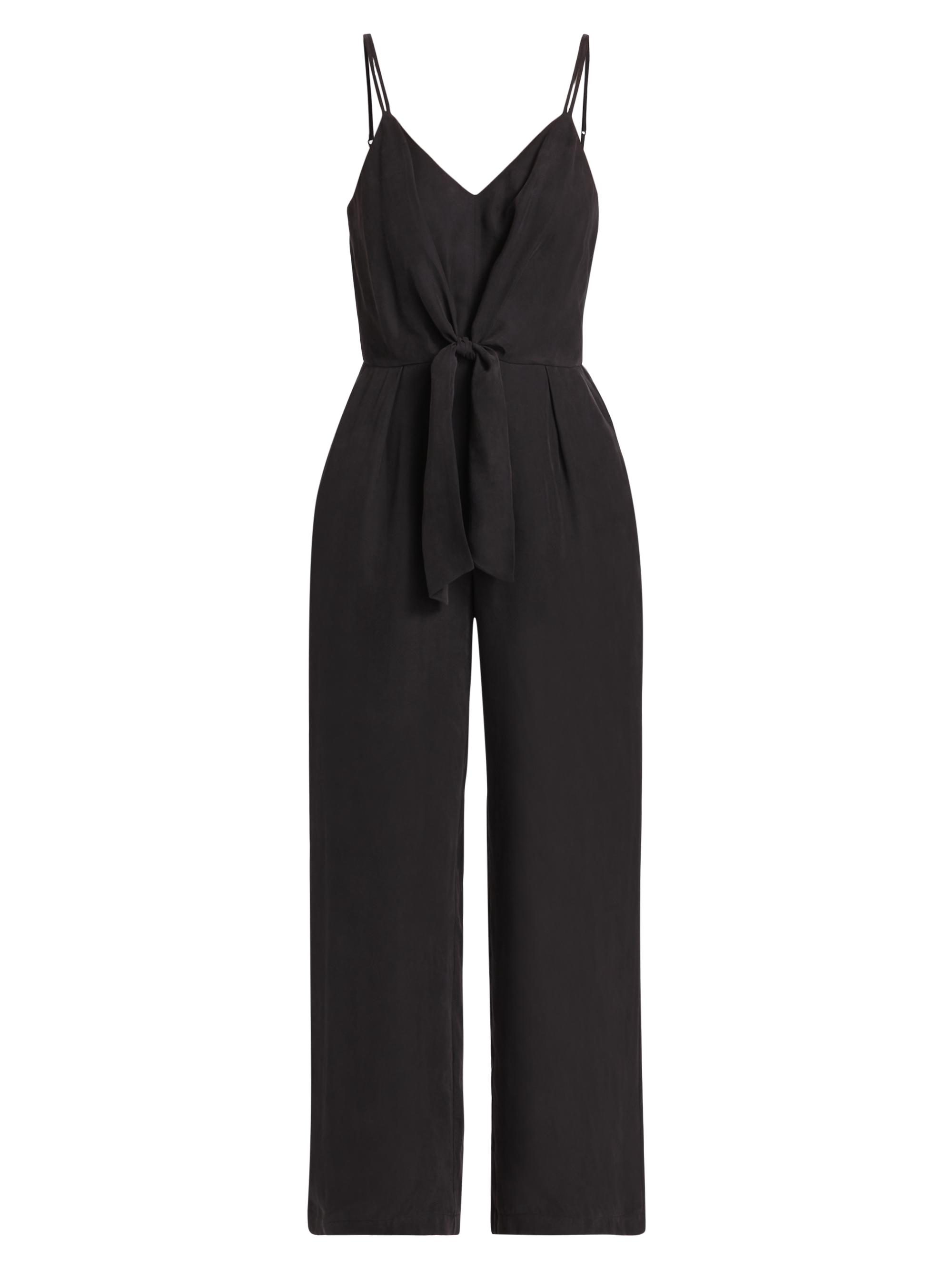 If Only Studio Women's V-Neck Tie-Waist Jumpsuit - Black
