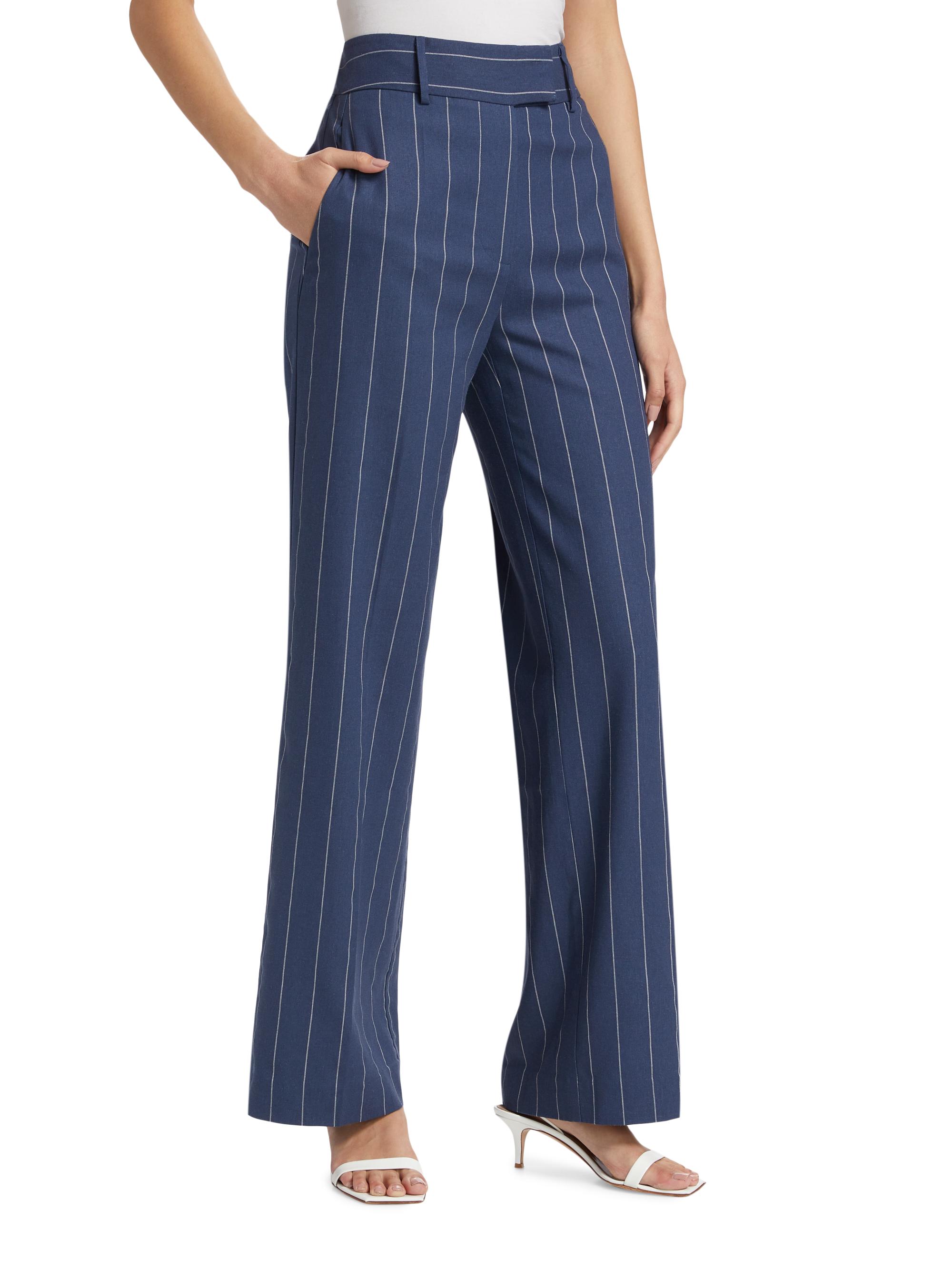 If Only Studio Pinstripe Cotton-Linen Pants | Saks Fifth Avenue