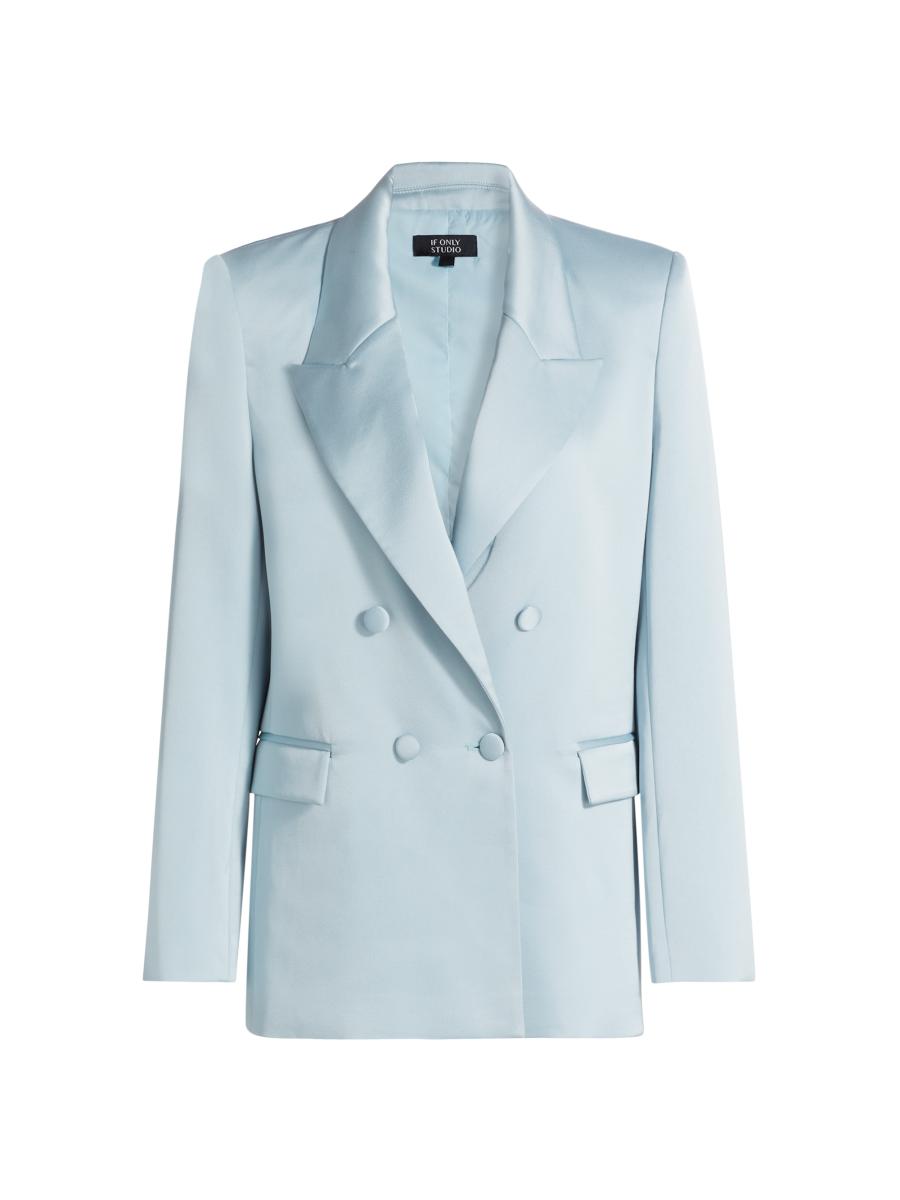 【YOURNUS】Balvenie Double Half Blazer If Only Studio Hammered Satin Double-Breasted Blazer | Saks
