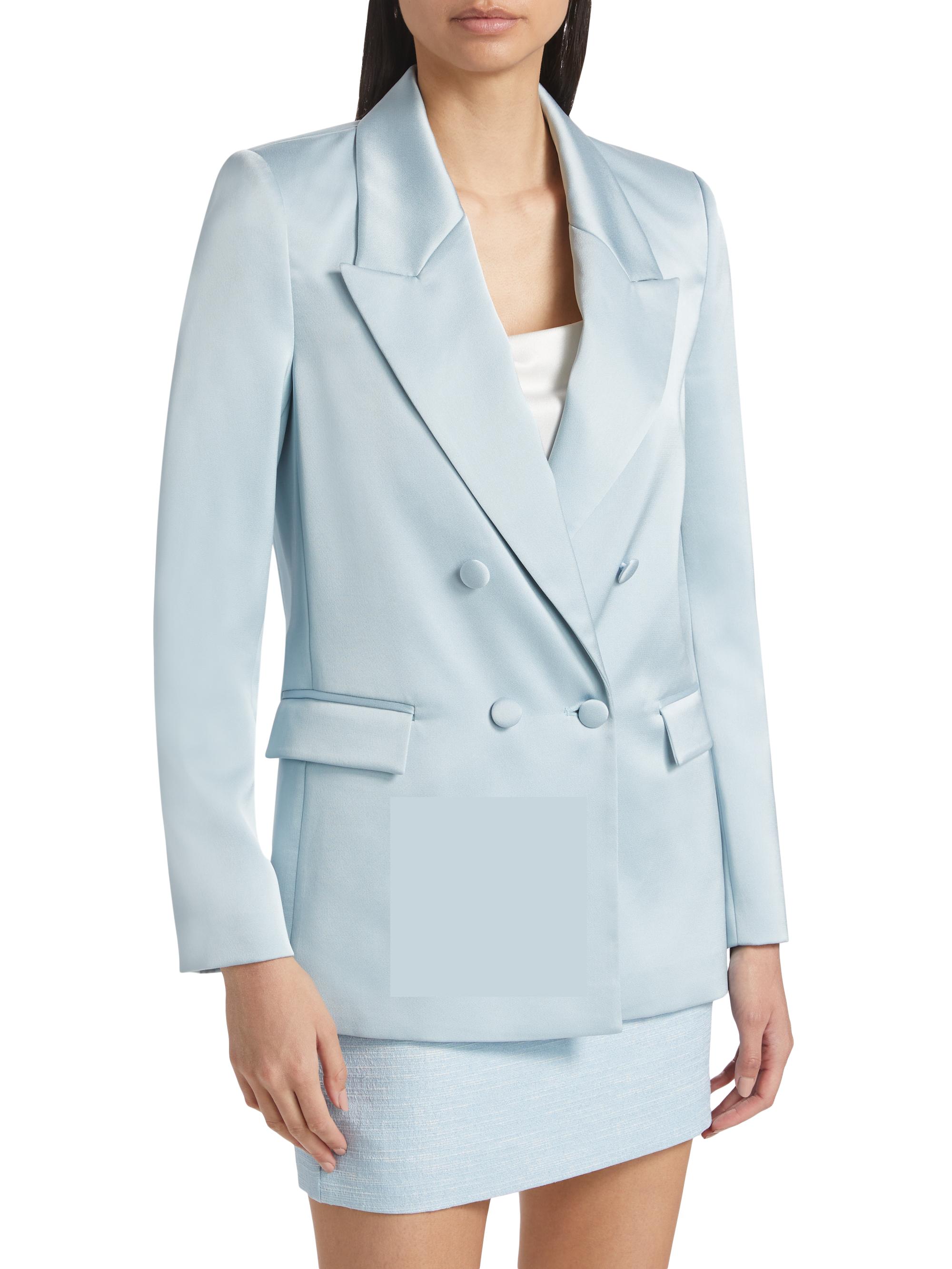 If Only Studio Hammered Satin Double-Breasted Blazer | Saks Fifth