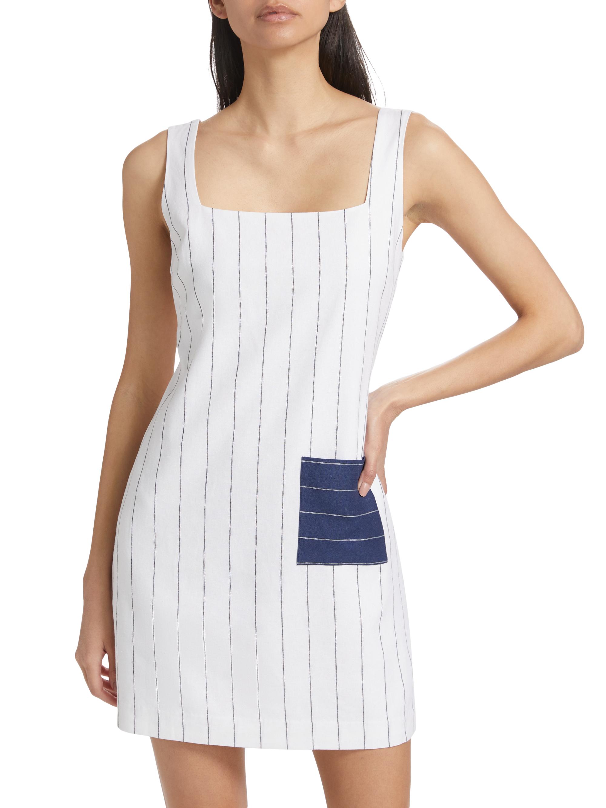 chinese dress ladies Space Dye Stripe Sleeveless Linen Dress – Sahara main image 0