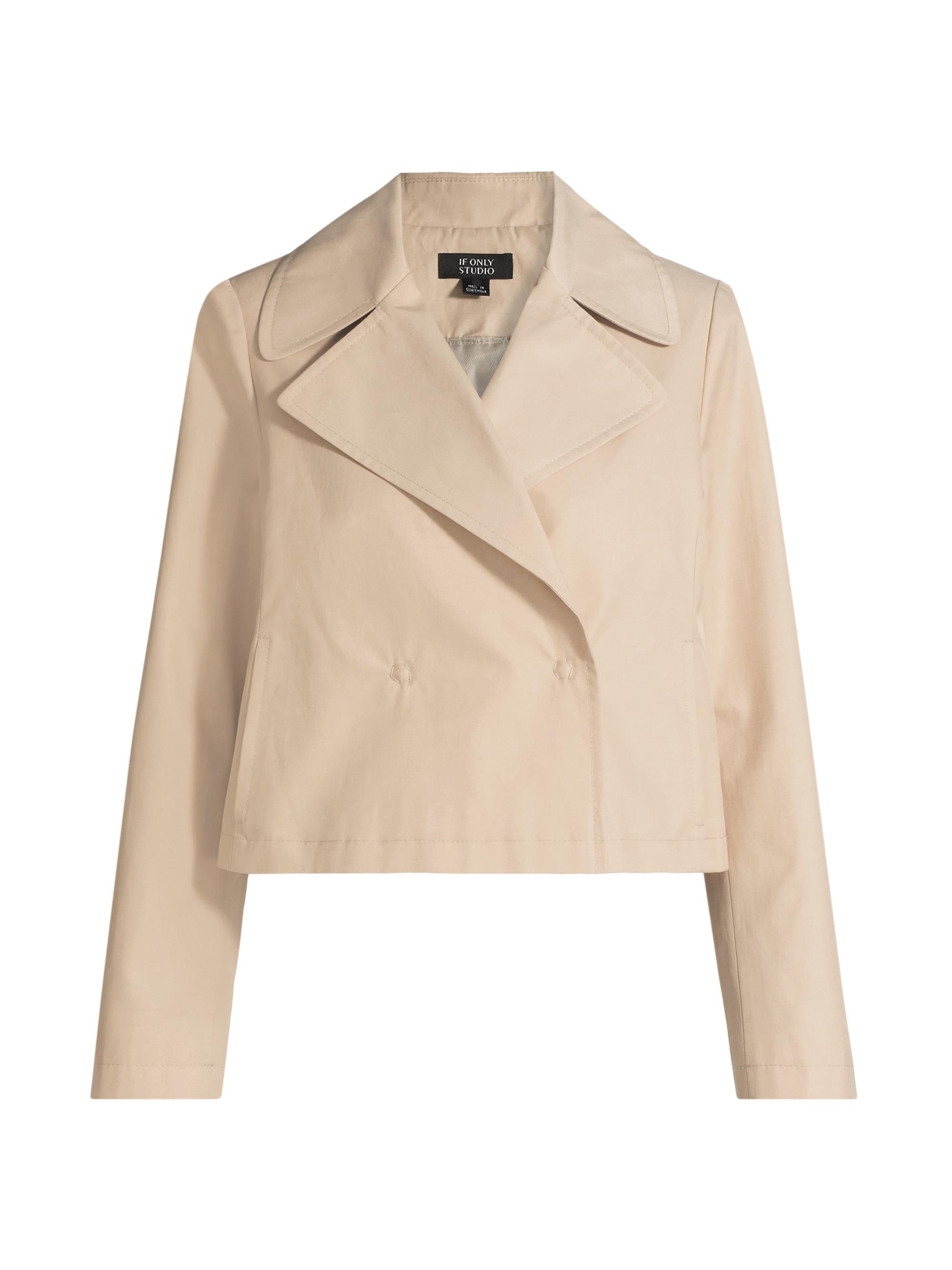If Only Studio Women's Cotton-Blend Cropped Jacket - Sand