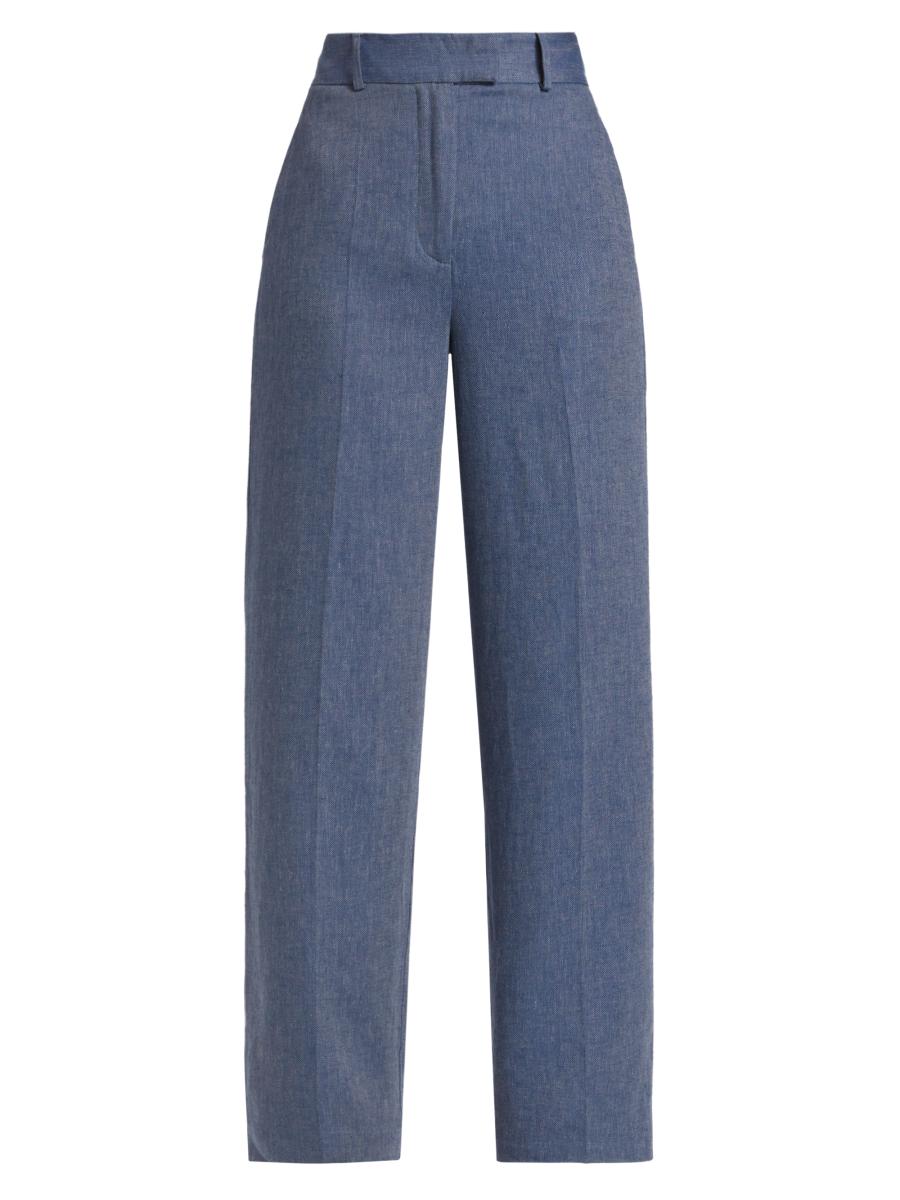 If Only Studio Herringbone Linen-Blend Wide-Leg Pants | Saks