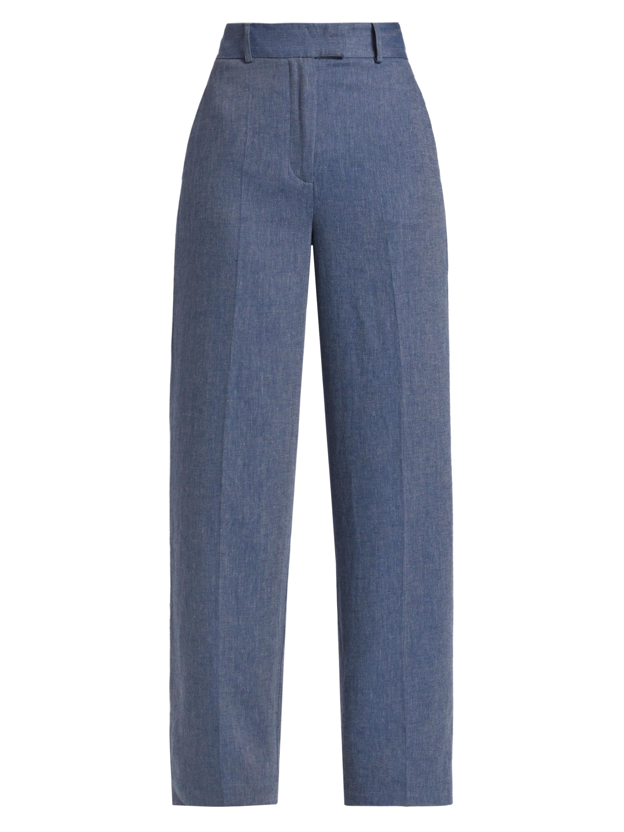 If Only Studio Herringbone Linen-Blend Wide-Leg Pants | Saks Fifth