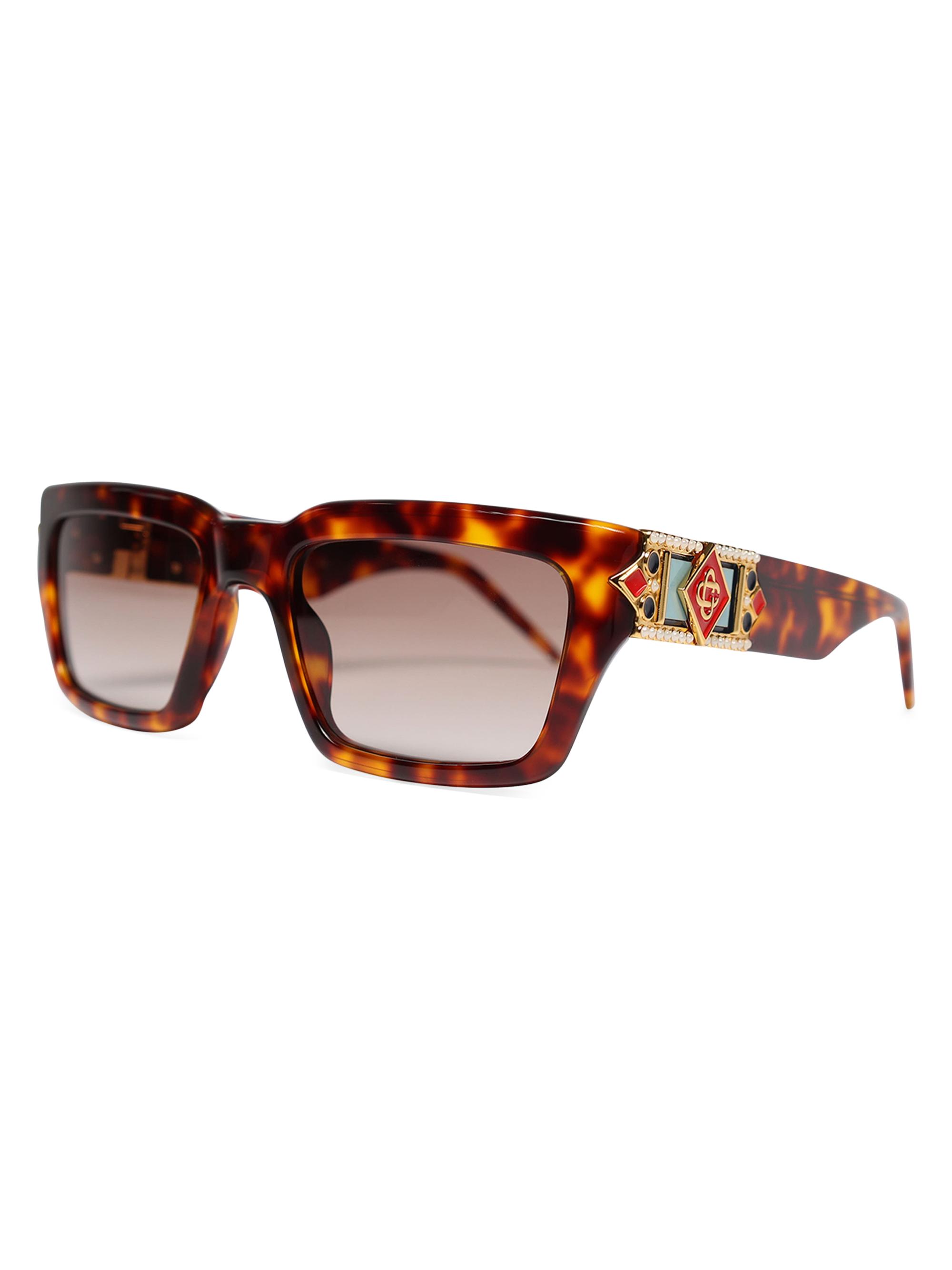 Casablanca Men's 55MM Square Sunglasses - Havana Brown Gradient
