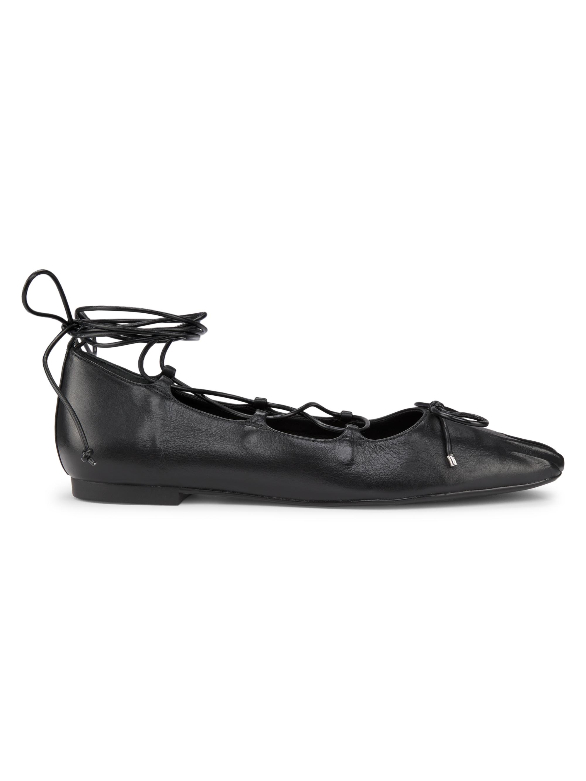 Schutz Arissa Leather Lace-Up Flats | Saks Fifth Avenue