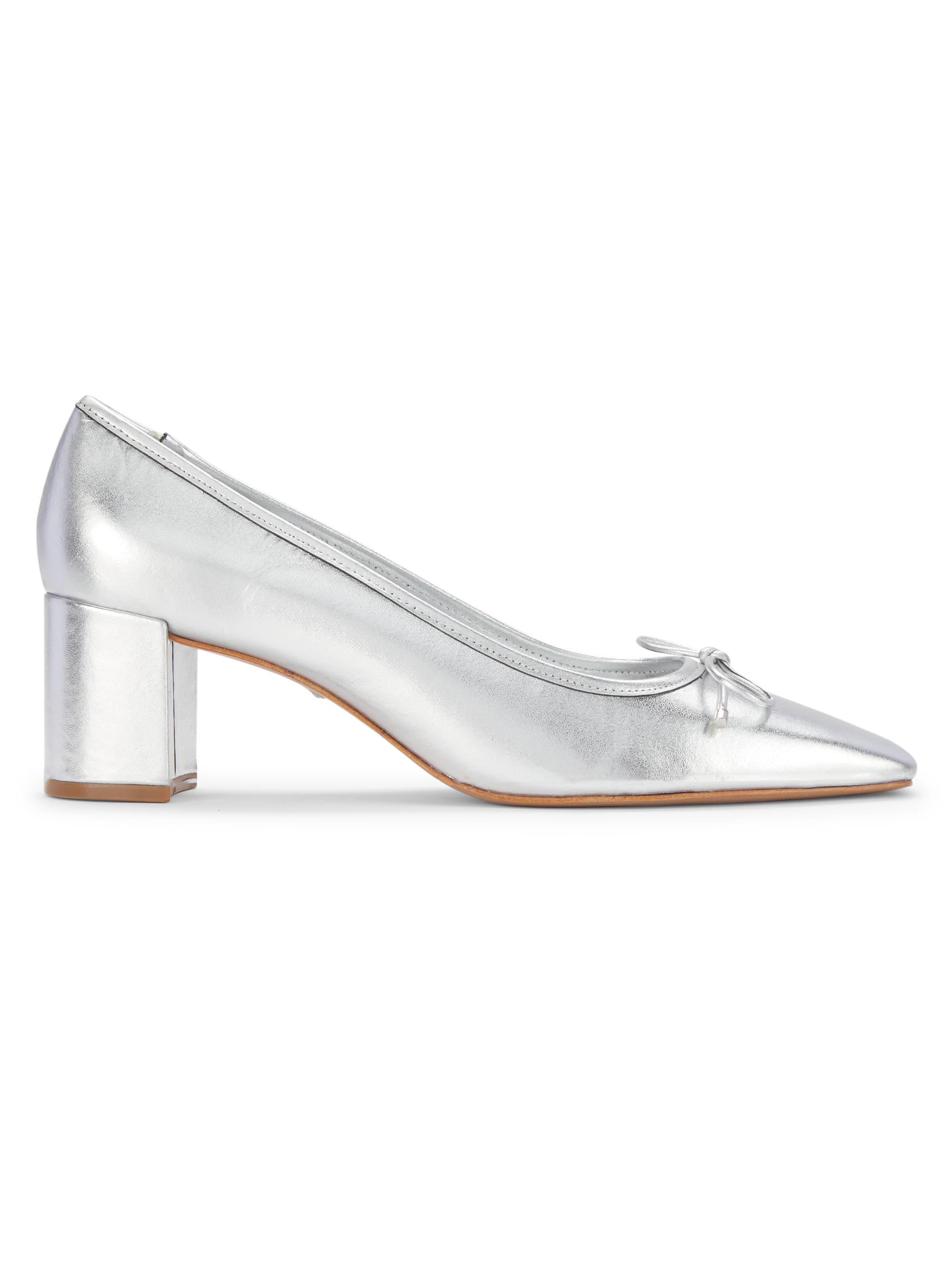 Schutz Women's Arissa 65MM Metallic Leather Block-Heel Pumps - Prata