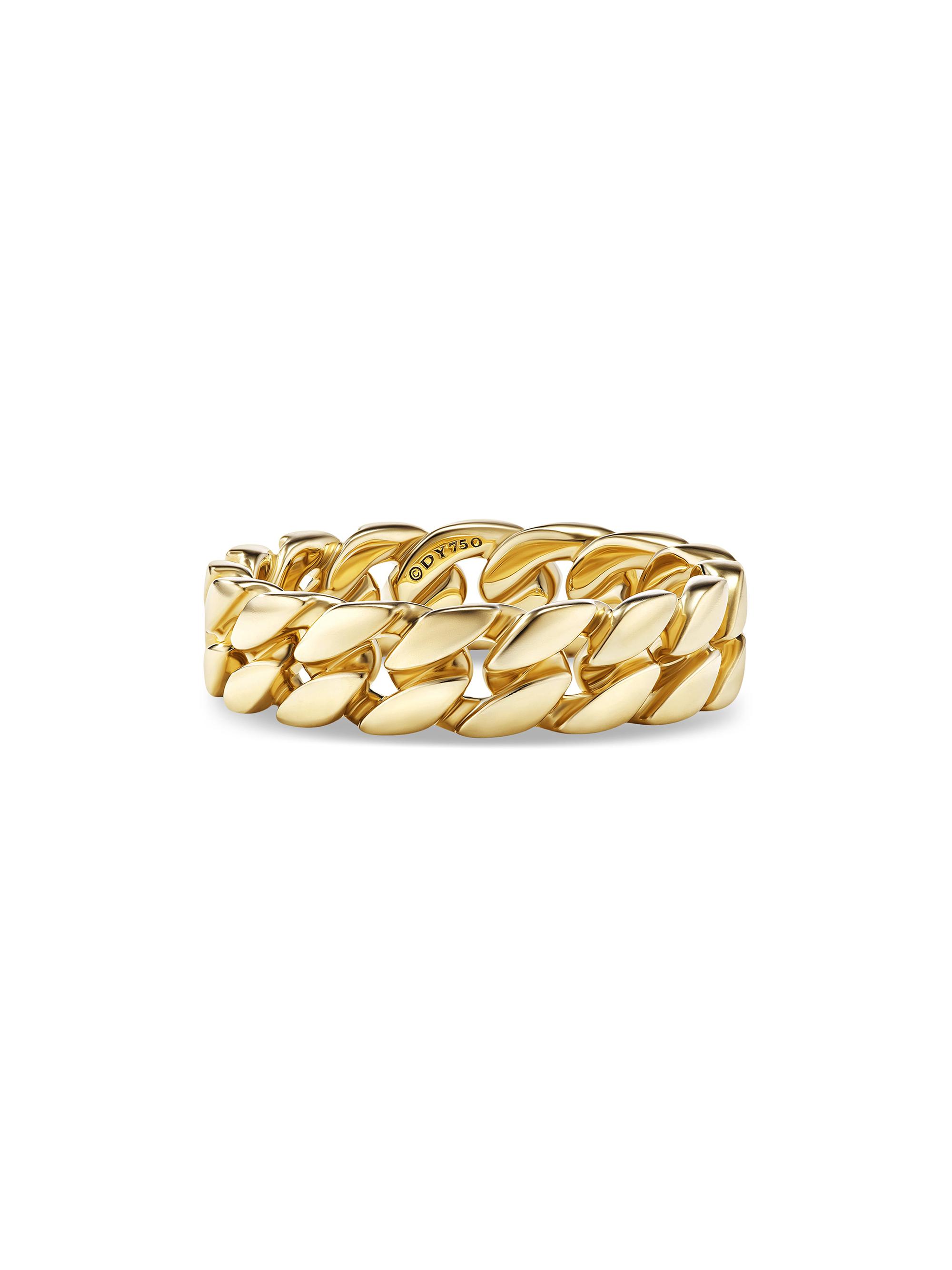 David Yurman Men's Curb Chain Band Ring in 18K Yellow Gold, 6MM - Gold