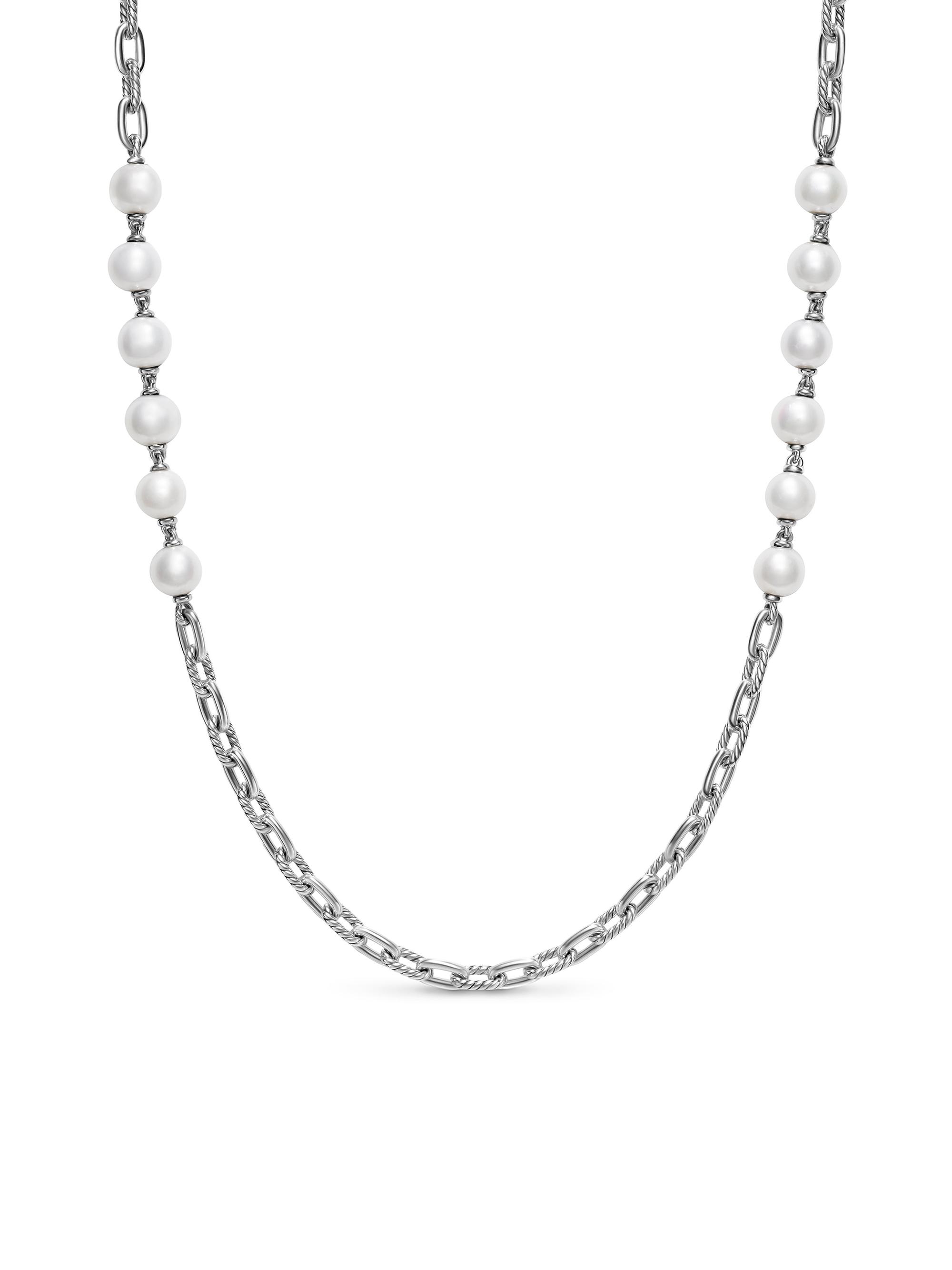 David Yurman Men's DY Madison Chain Necklace in Sterling Silver - Pearl