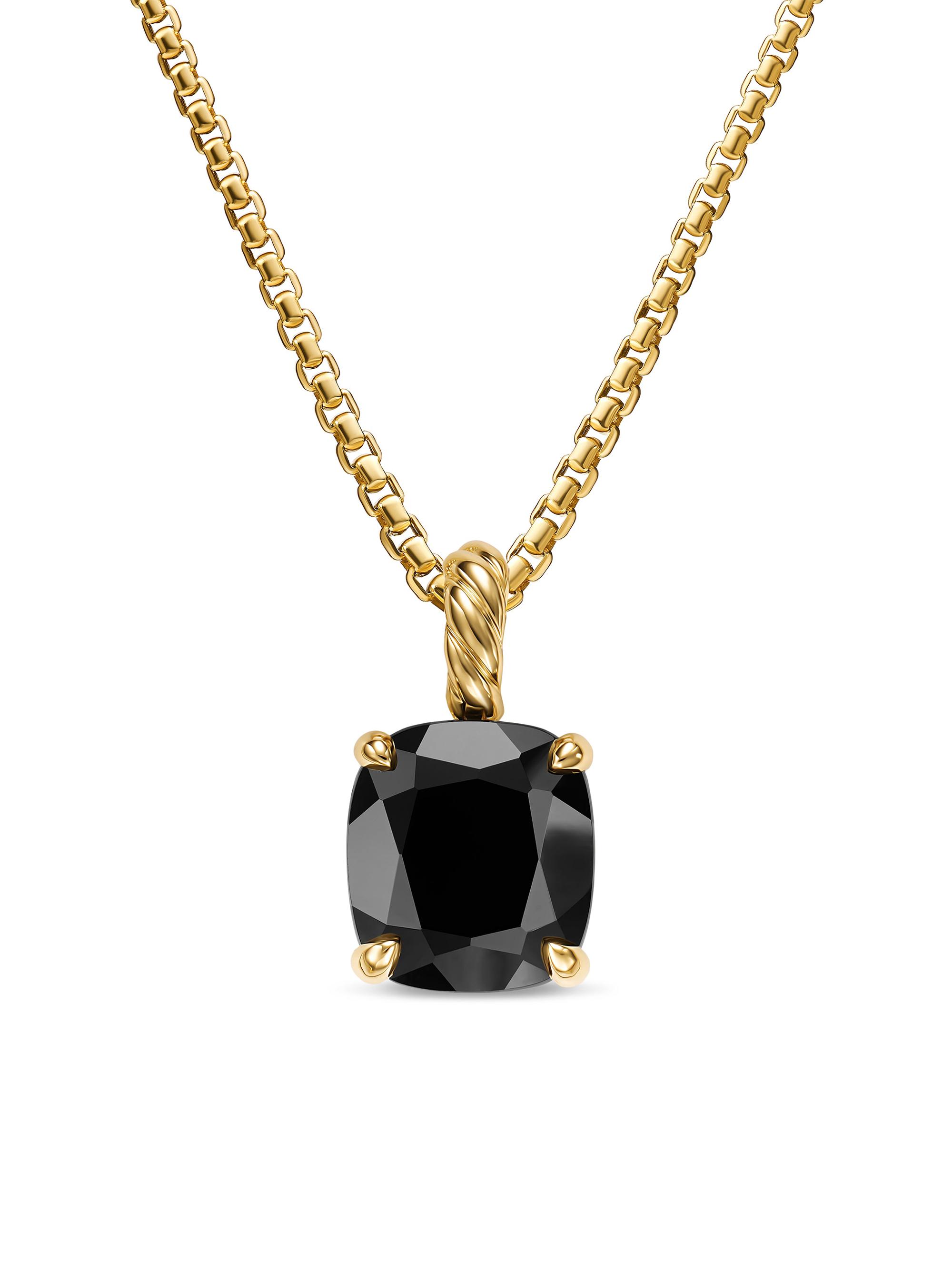 David Yurman Women's Marbella Pendant in 18K Yellow Gold - Black Onyx