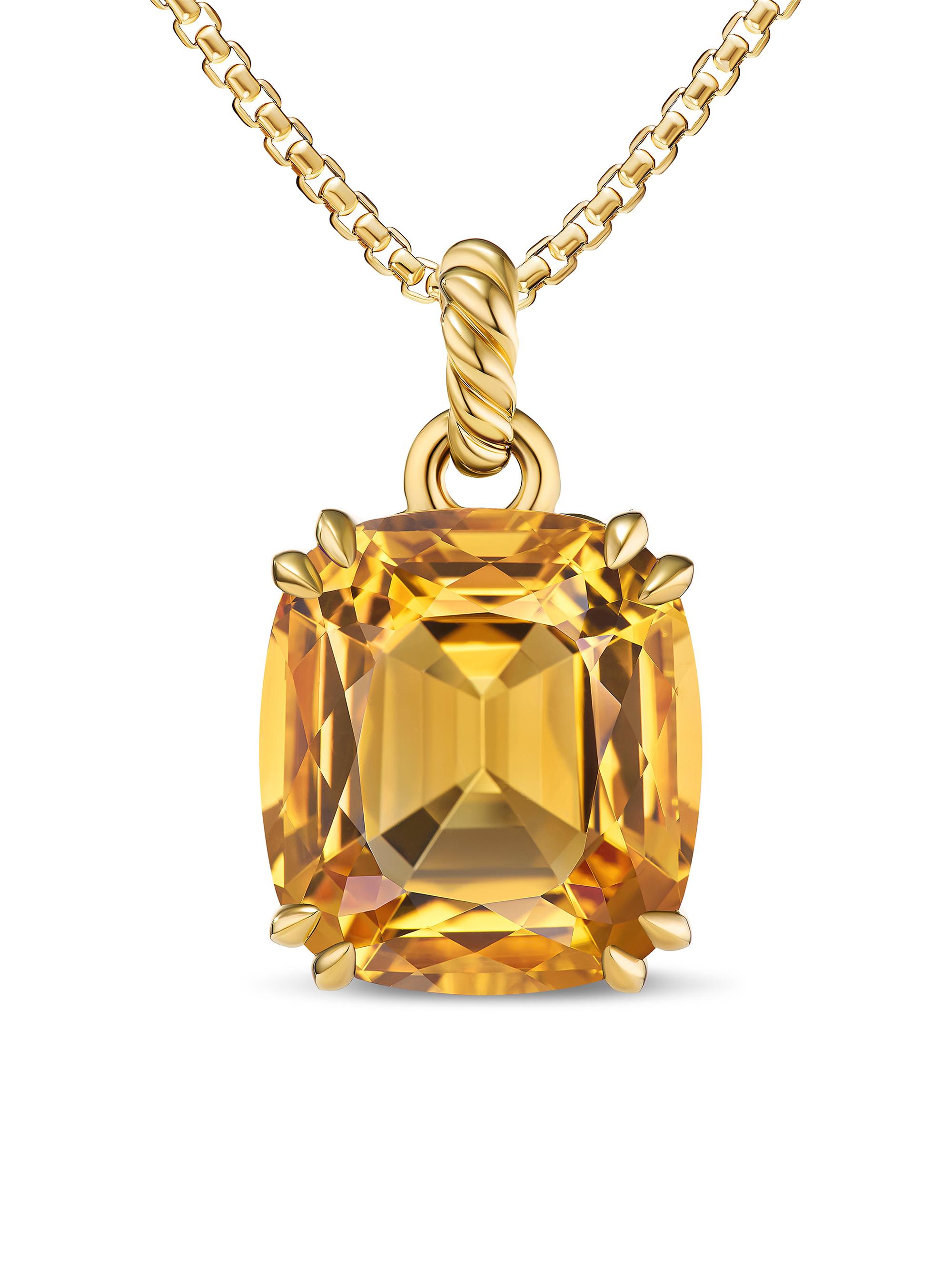 David Yurman Women's Marbella Pendant in 18K Yellow Gold - Citrine
