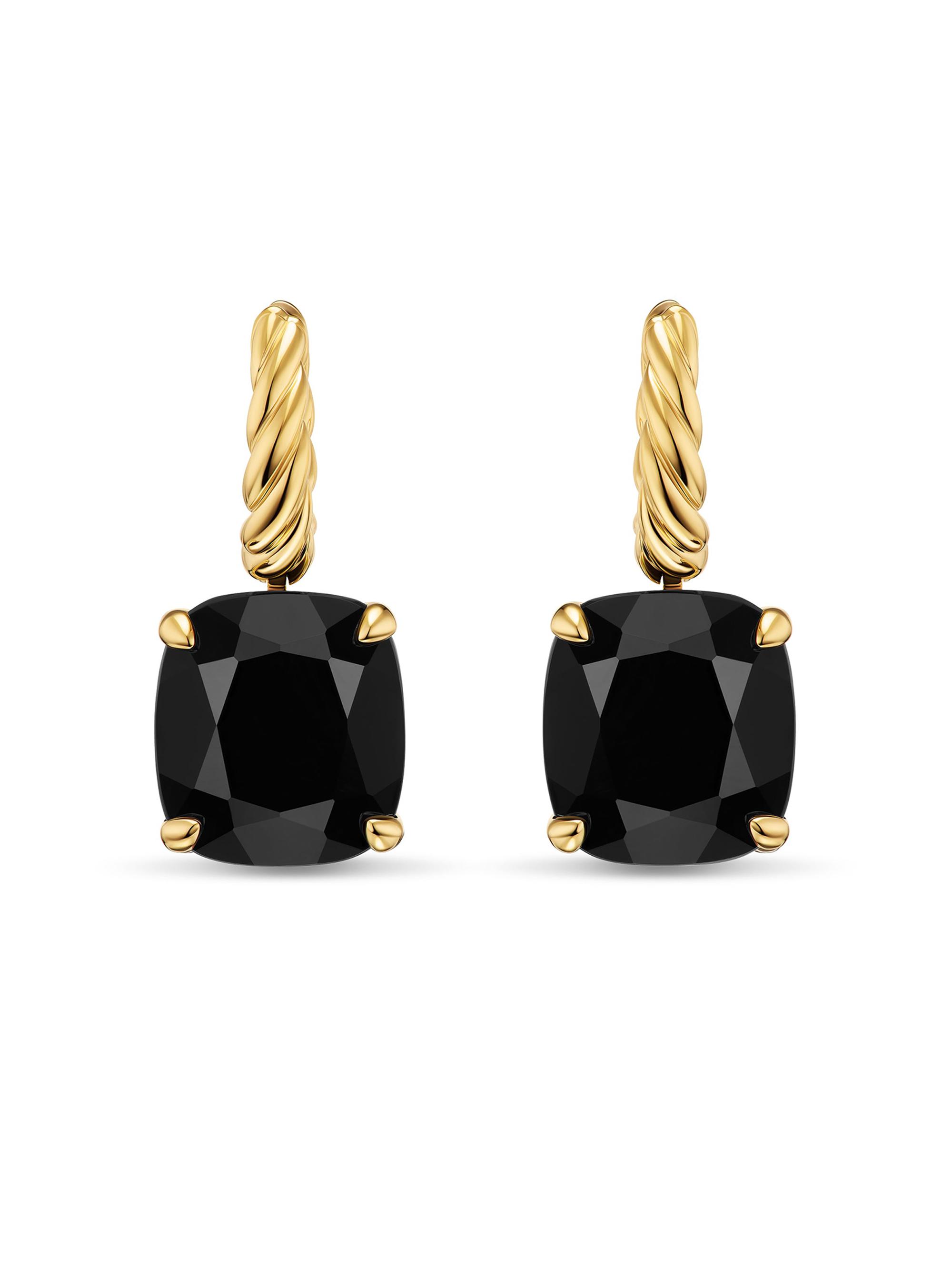 David Yurman Women's Marbella Drop Earrings in 18K Yellow Gold - Black Onyx