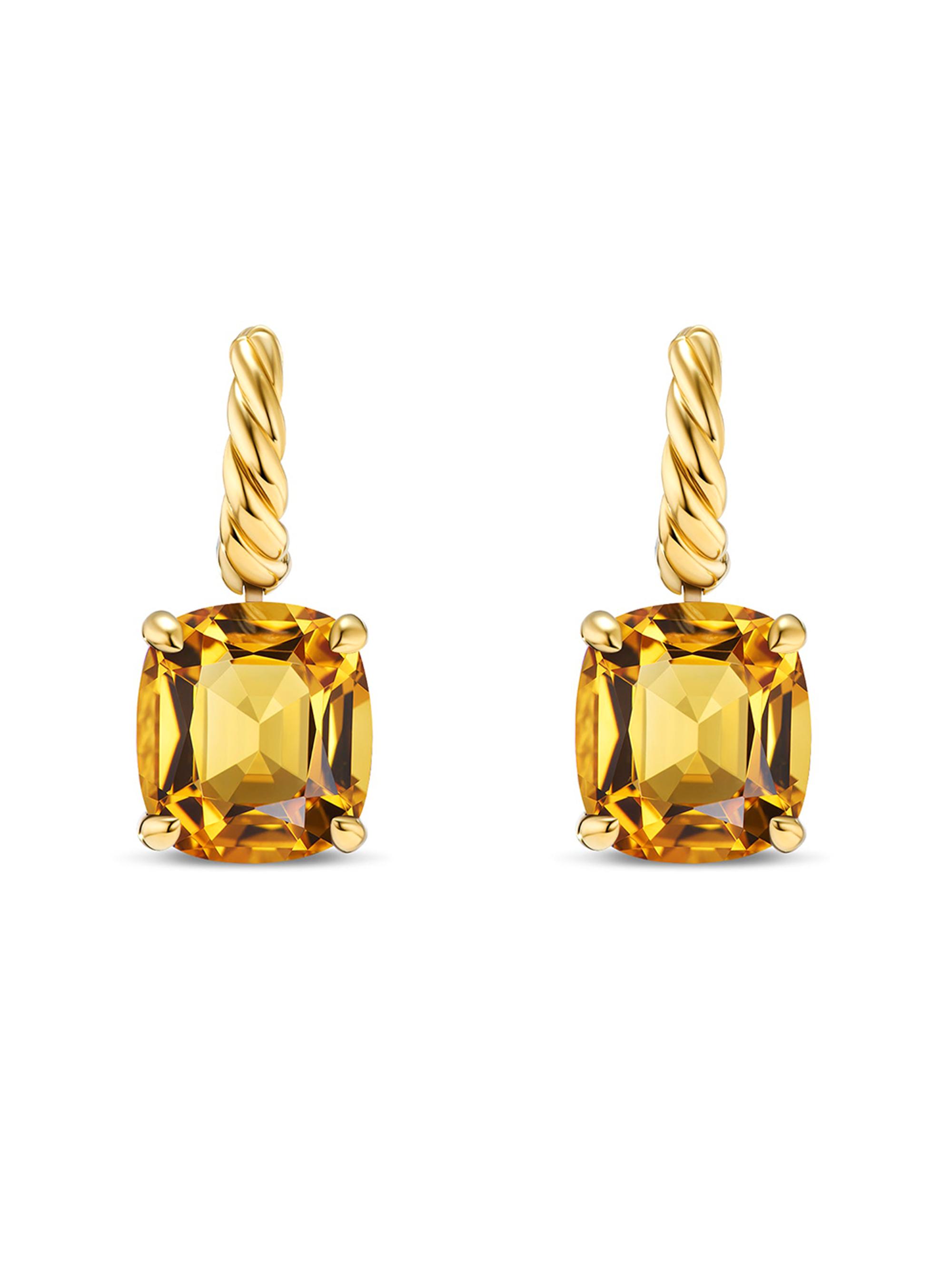 David Yurman Women's Marbella Drop Earrings in 18K Yellow Gold - Citrine