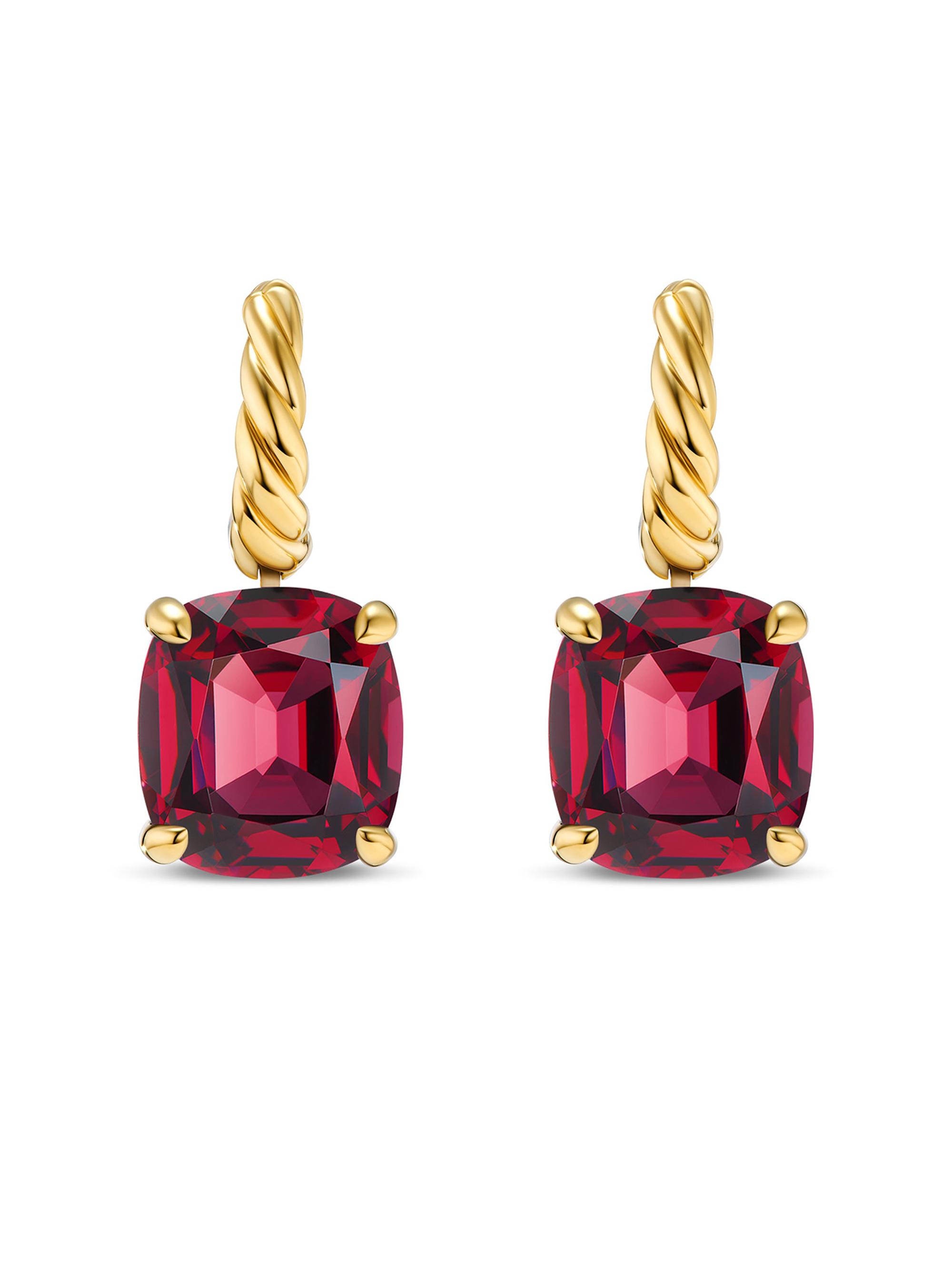 David Yurman Women's Marbella Drop Earrings in 18K Yellow Gold - Rhodolite Garnet