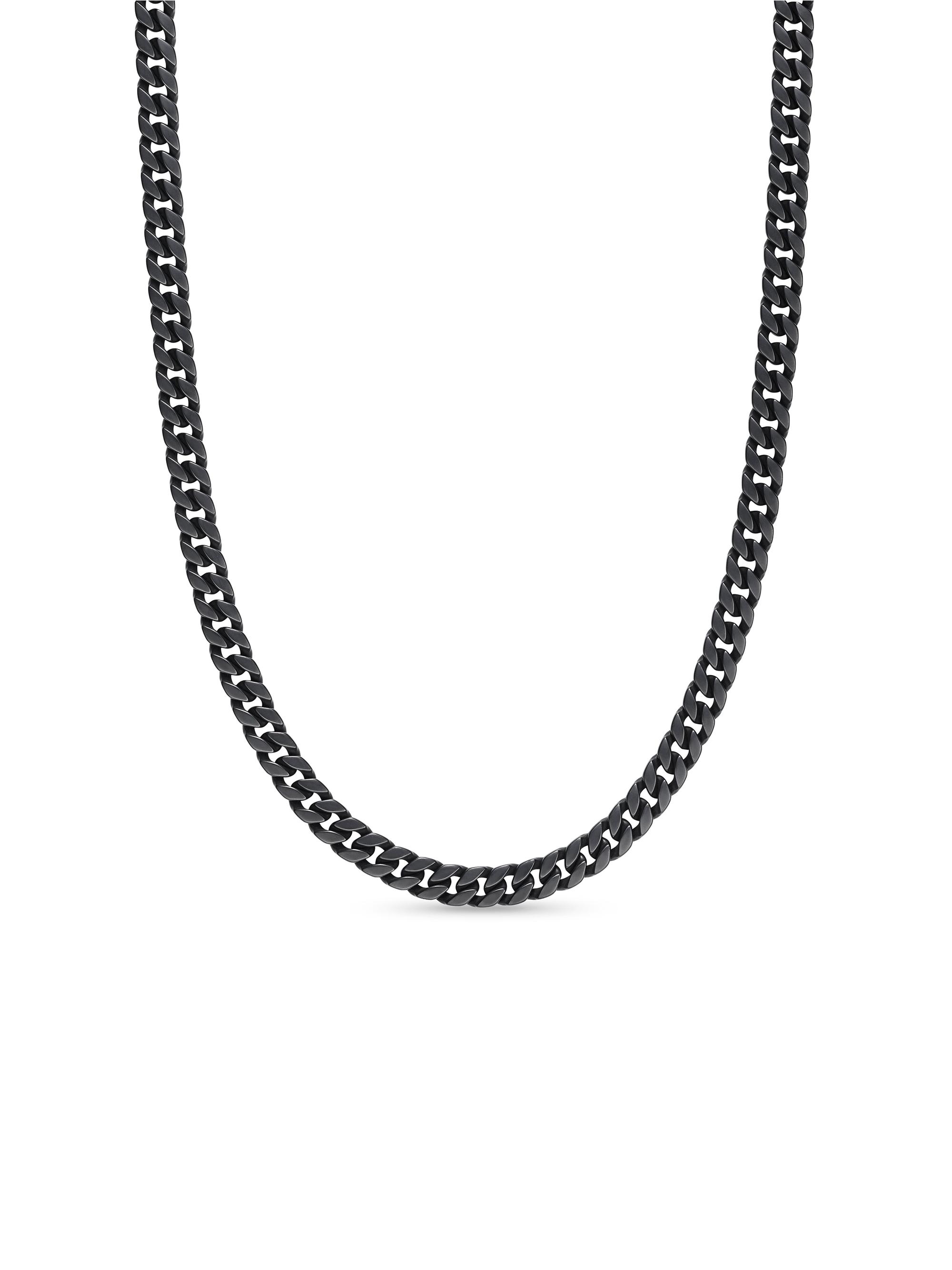 David Yurman Men's Curb Chain Necklace in Titanium, 8MM - Black