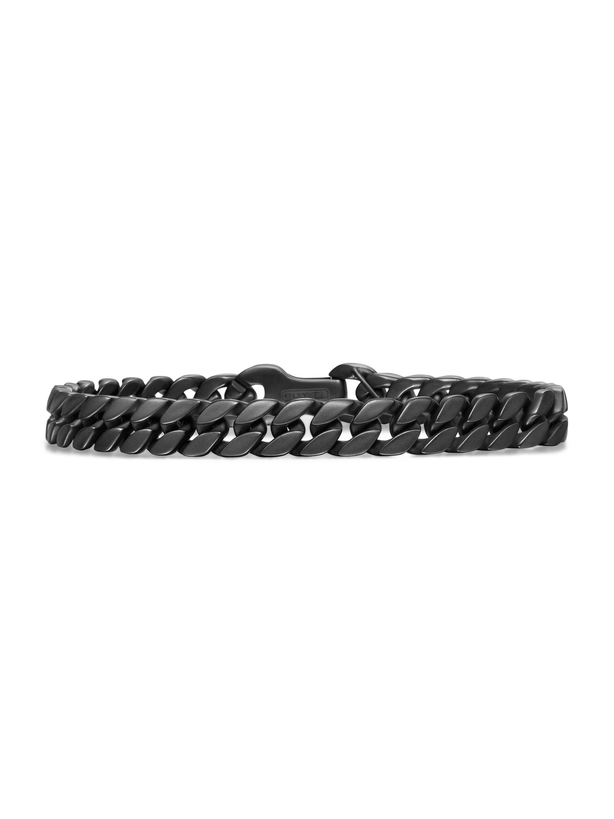 David Yurman Men's Curb Chain Bracelet in Black Titanium, 8MM - Black