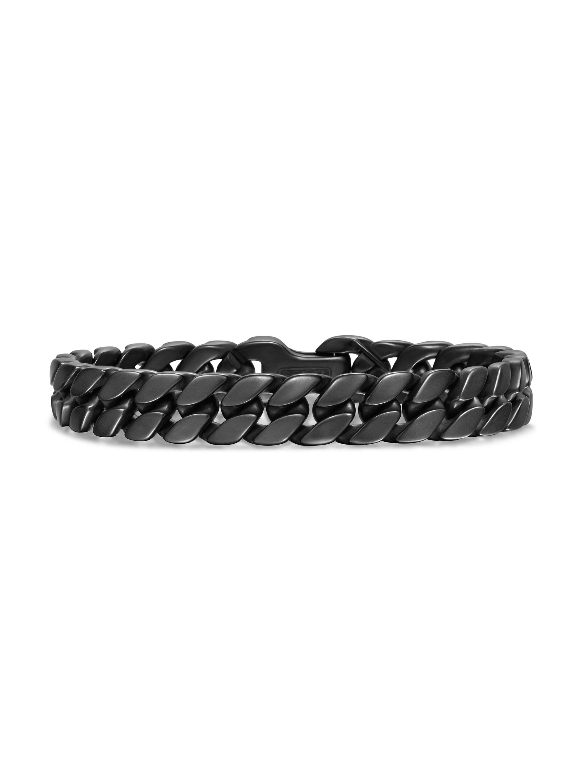 David Yurman Men's Curb Chain Bracelet in Black Titanium, 11.5MM - Black