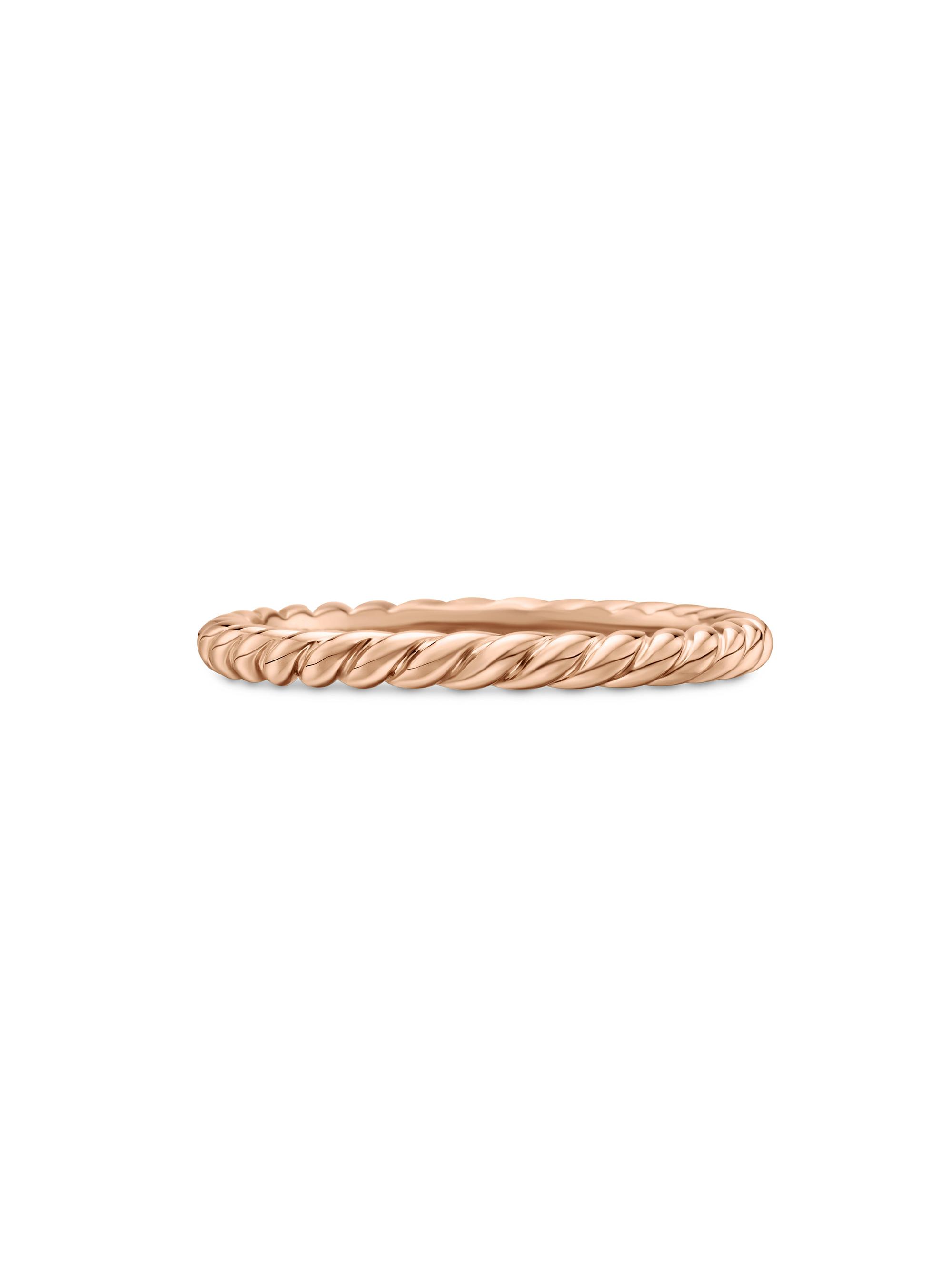 David Yurman Women's DY Cable Band Ring in 18K Rose Gold, 2mm - Rose Gold