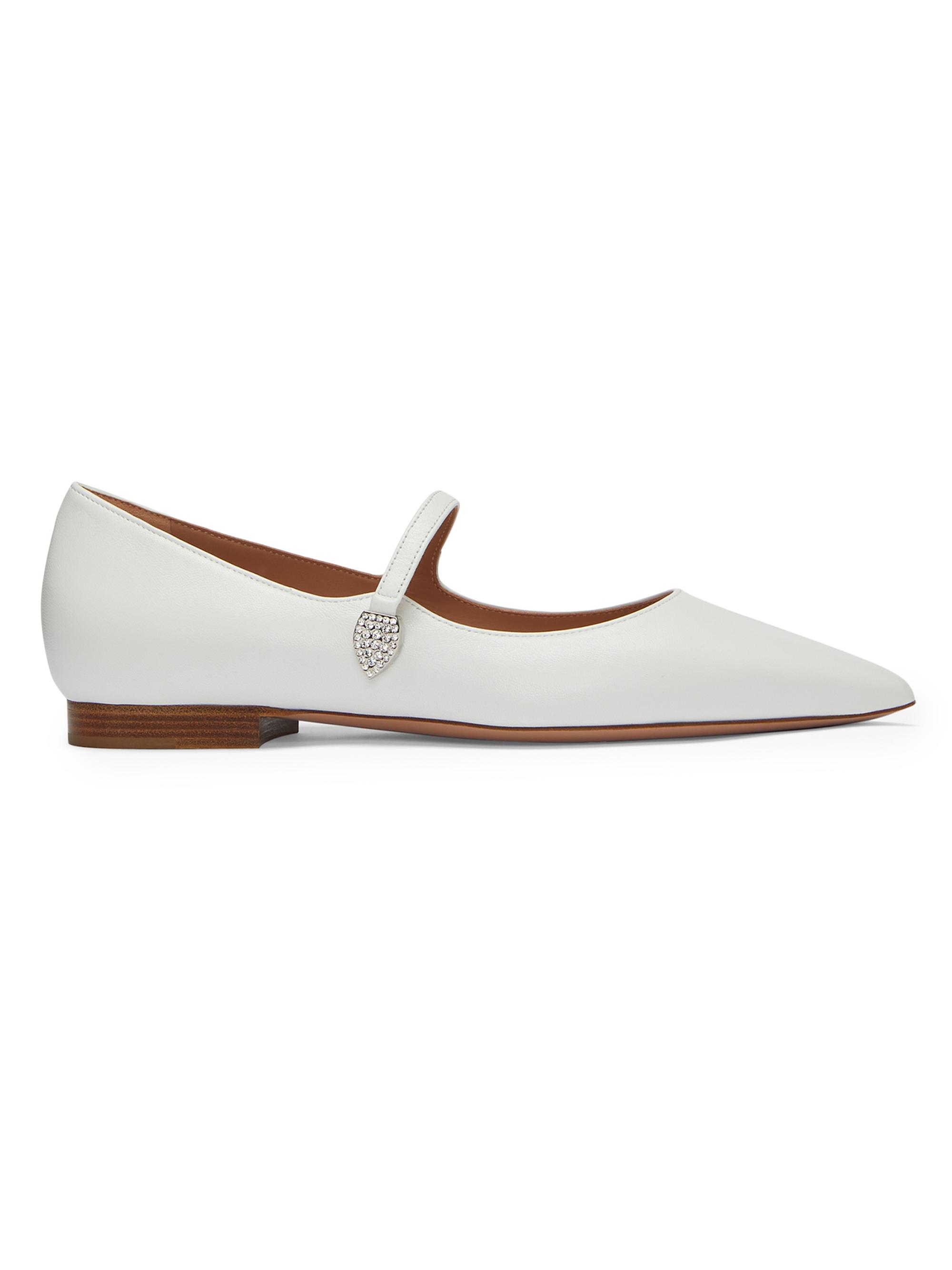 Malone Souliers Women's  x Tabitha Simmons Kate Leather Mary Jane Flats - White
