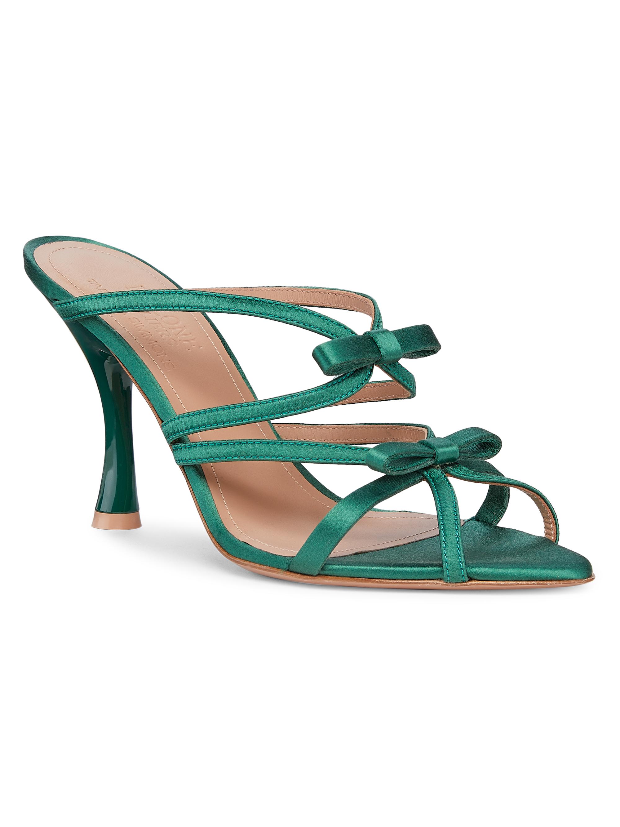 お値下げ　未使用　Malone Souliers グリーン サテン　 パンプス Malone Souliers Malone Souliers x Tabitha Simmons Bowrama 90MM