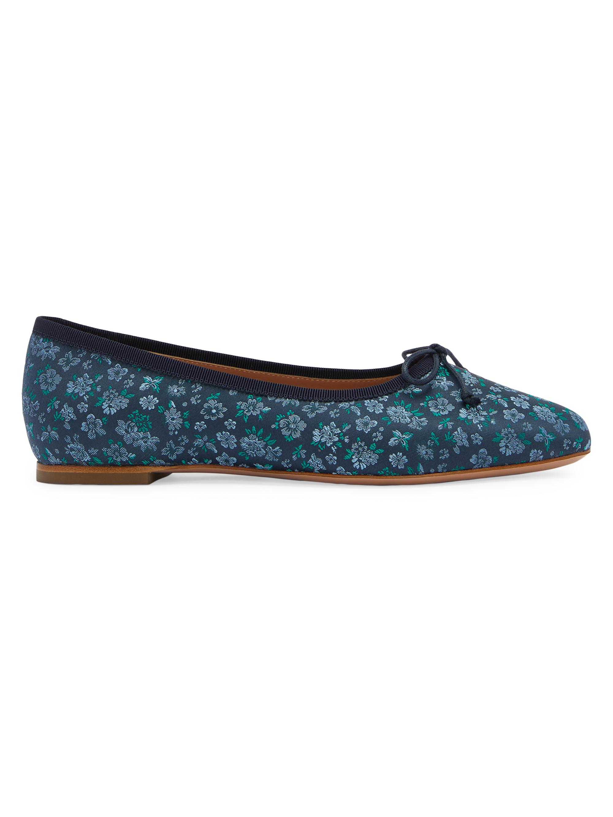 Malone Souliers Women's  x Tabitha Simmons Misty Jacquard Ballet Flats - Navy Multi