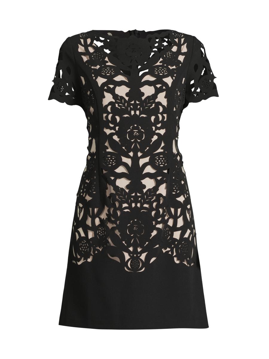 Shani Floral Crepe Laser-Cut Sheath Dress | Saks Fifth Avenue