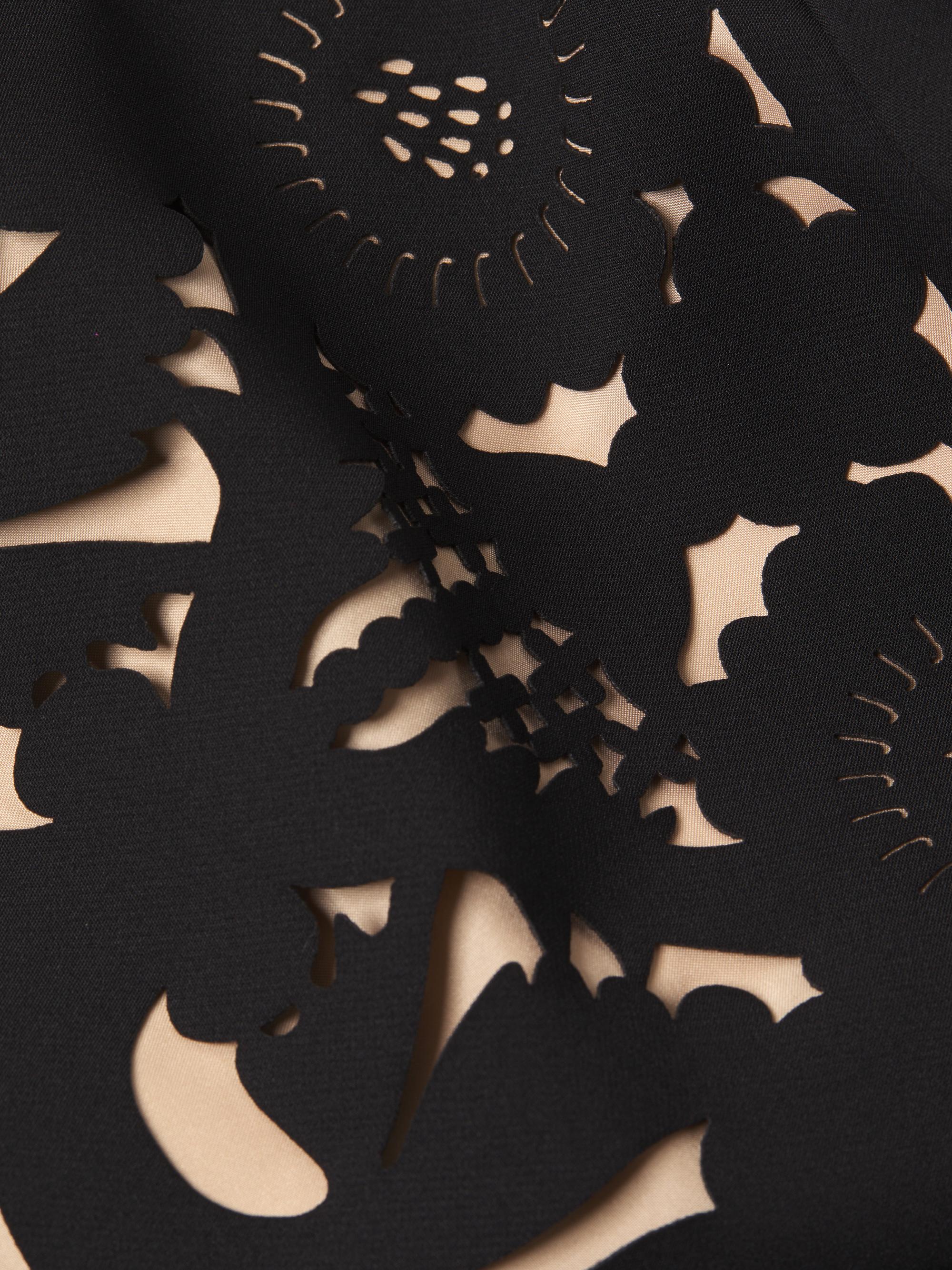 Shani Floral Crepe Laser-Cut Midi Dress | Saks Fifth Avenue