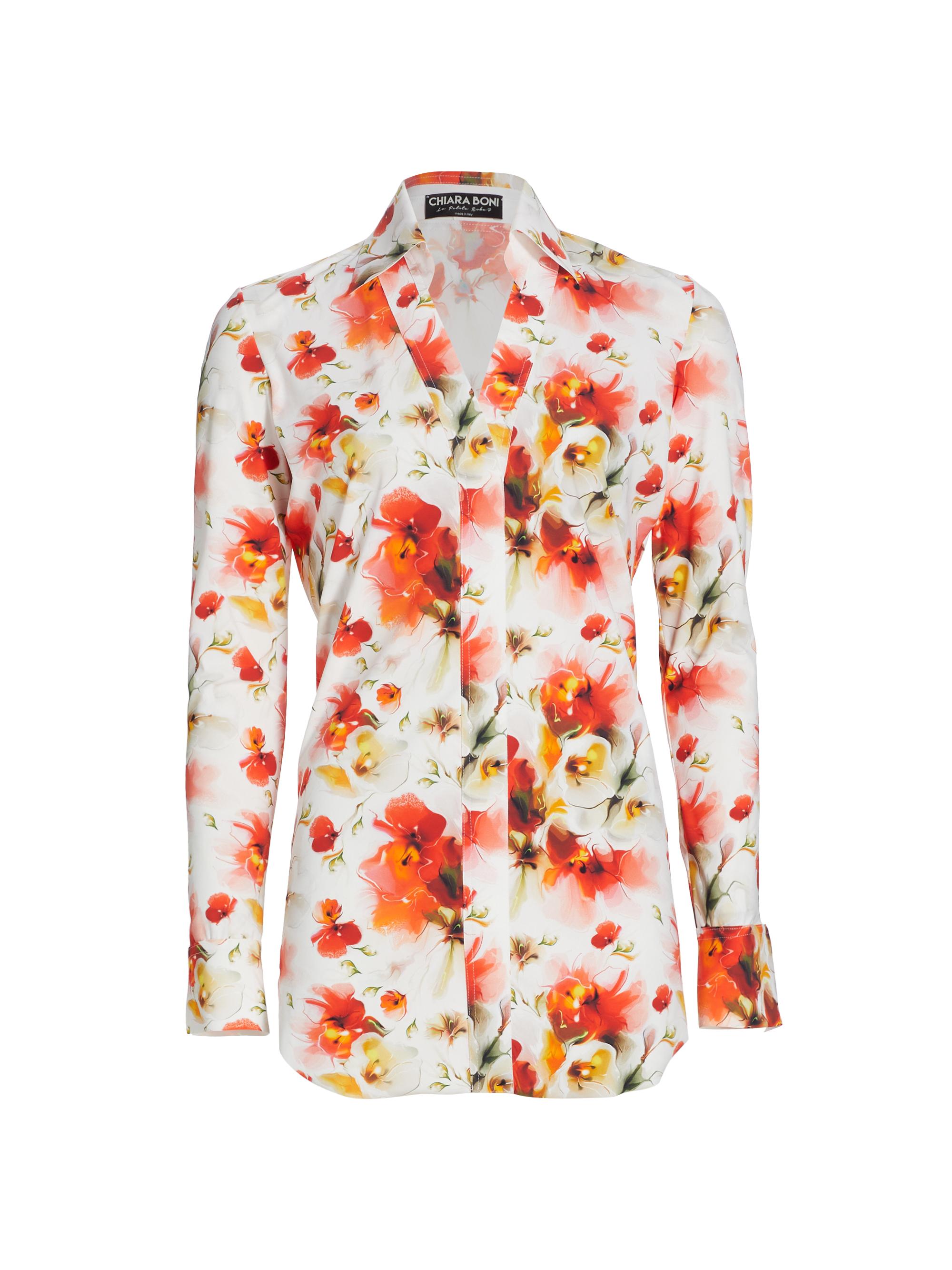 Chiara Boni La Petite Robe Women's Atena Floral Slim-Fit Shirt - Autumn Blush
