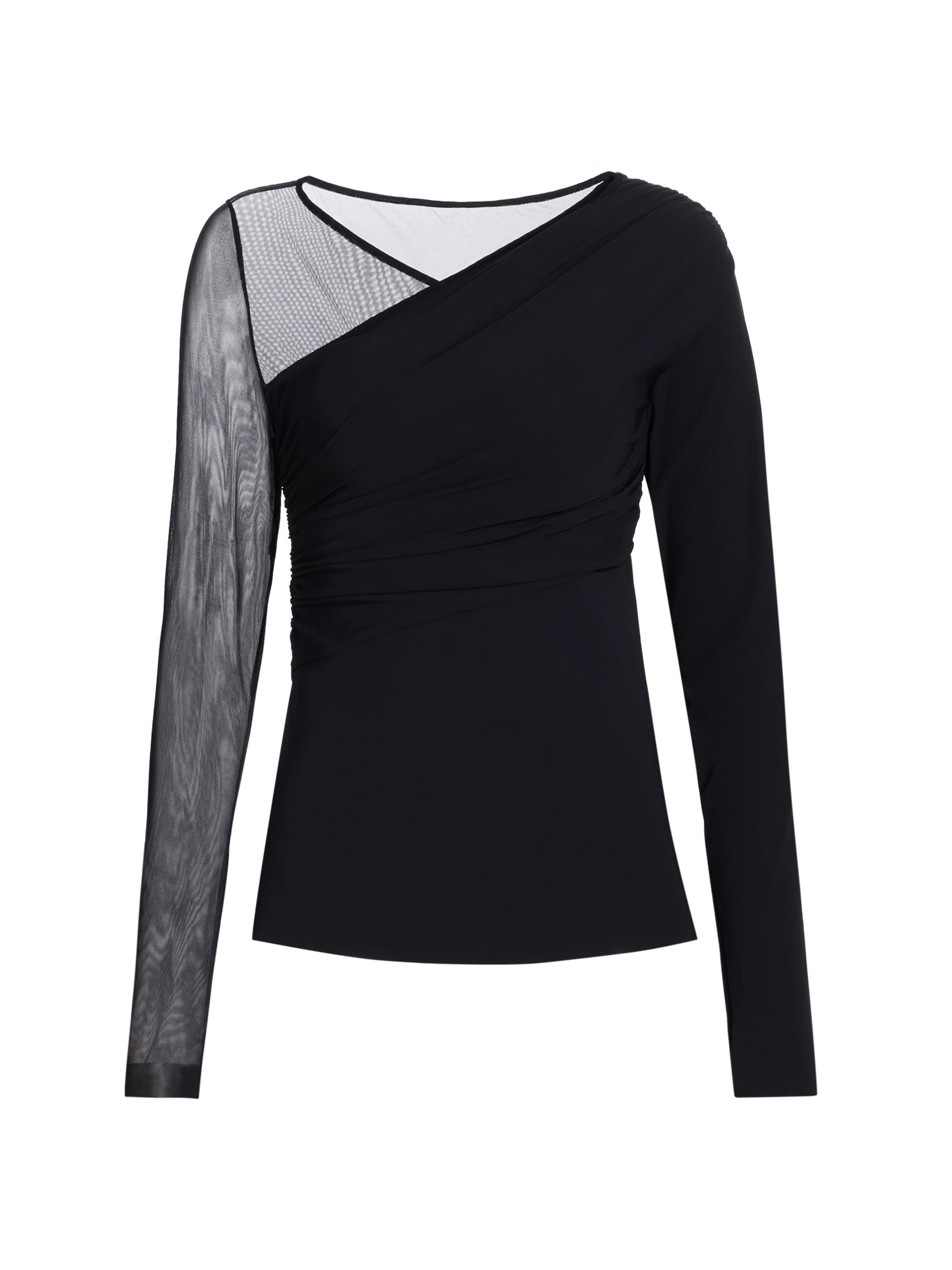Chiara Boni La Petite Robe Women's Riccio Mesh Jersey Illusion Top - Black