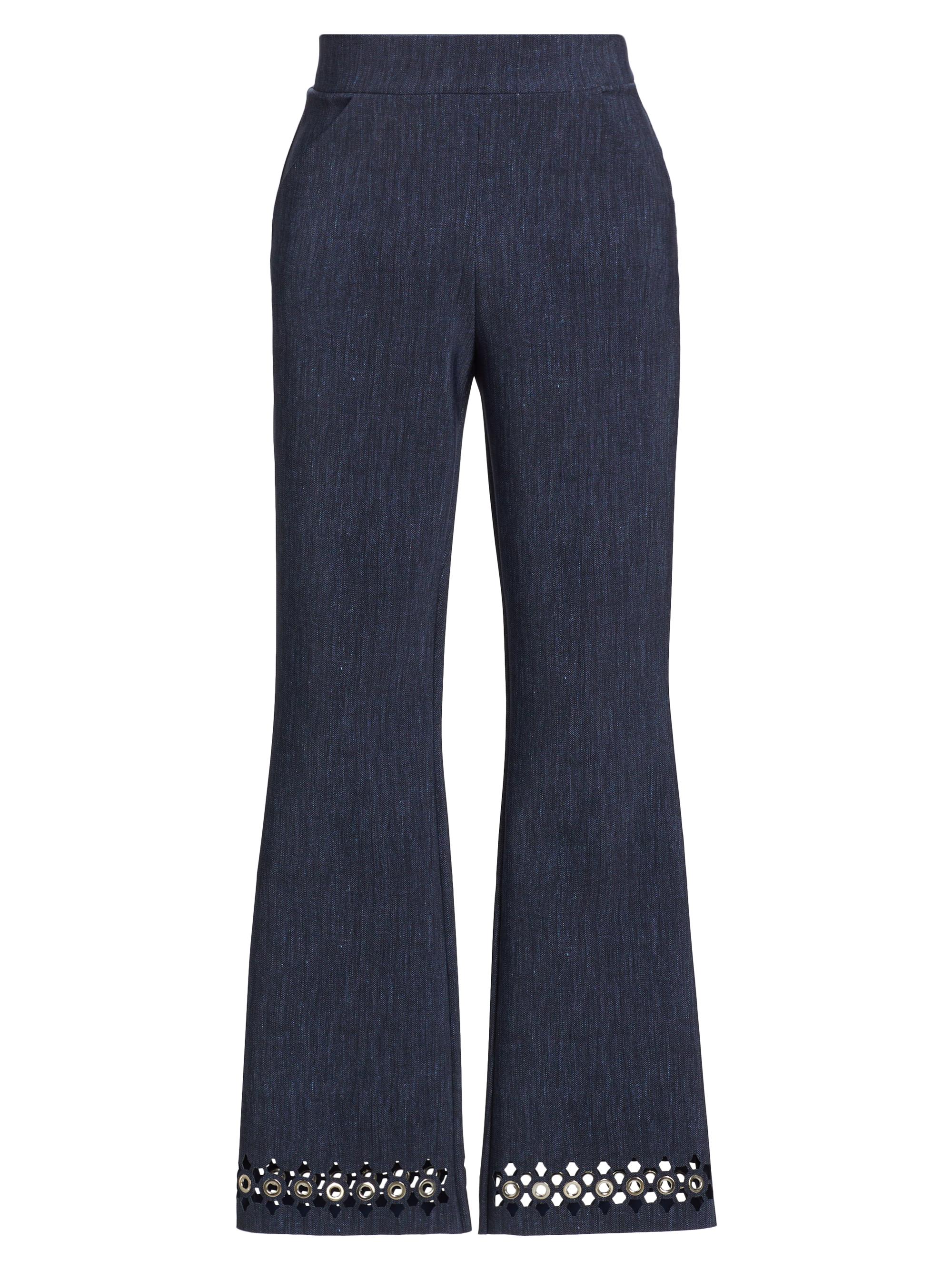 Chiara Boni La Petite Robe Women's Patvenusettebr Laser-Cut Grommet Flare Pants - Denim