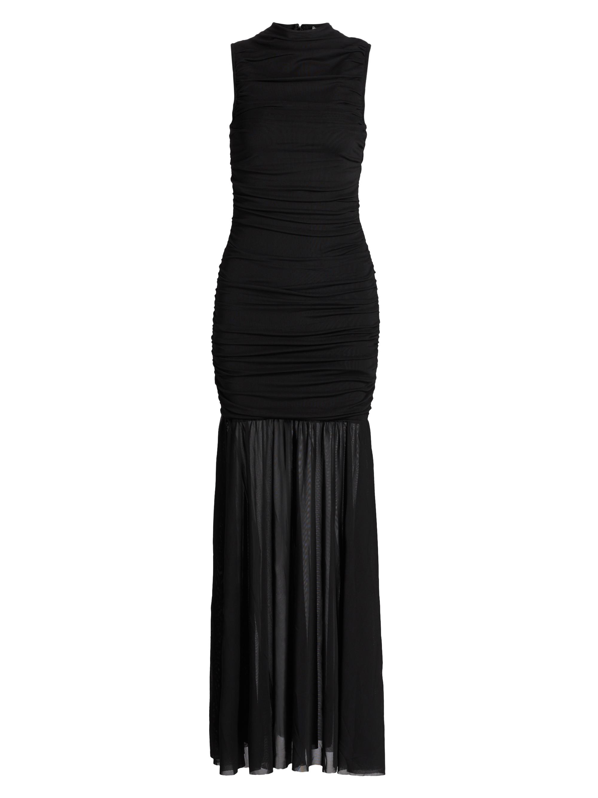 As It May Women's Xanthe Mesh Ruched Maxi Dress - Black