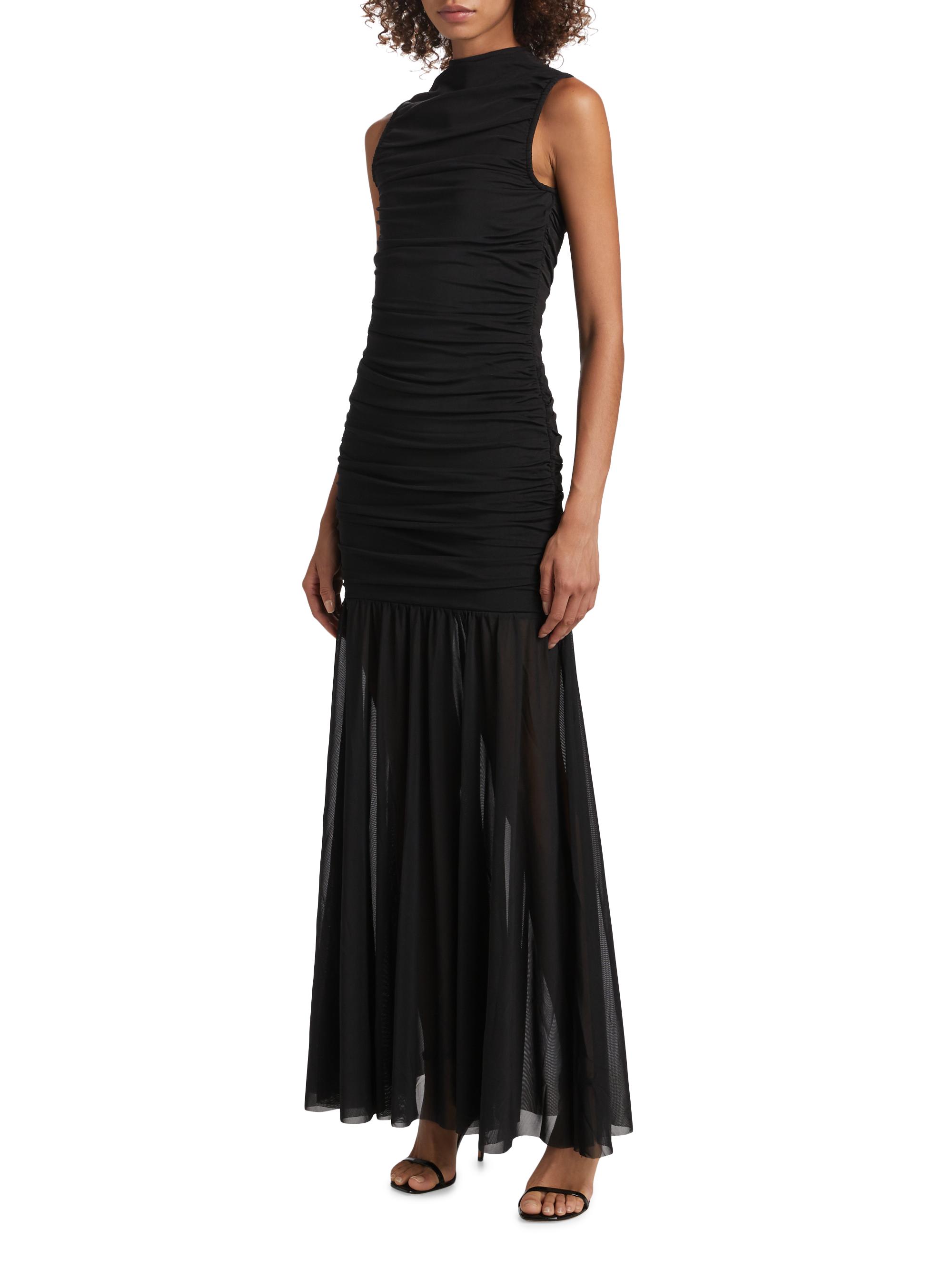 As It May Xanthe Mesh Ruched Maxi Dress | Saks Fifth Avenue